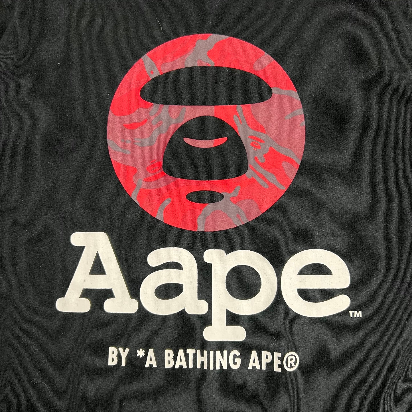 Aape Red Logo Moonface T-shirt - S