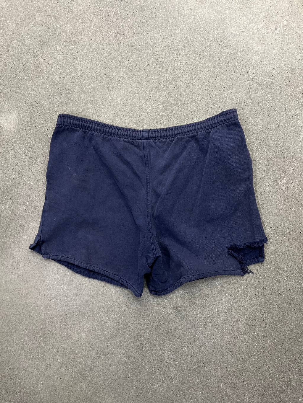 Distressed U.S. NAVY Sweat Shorts - L