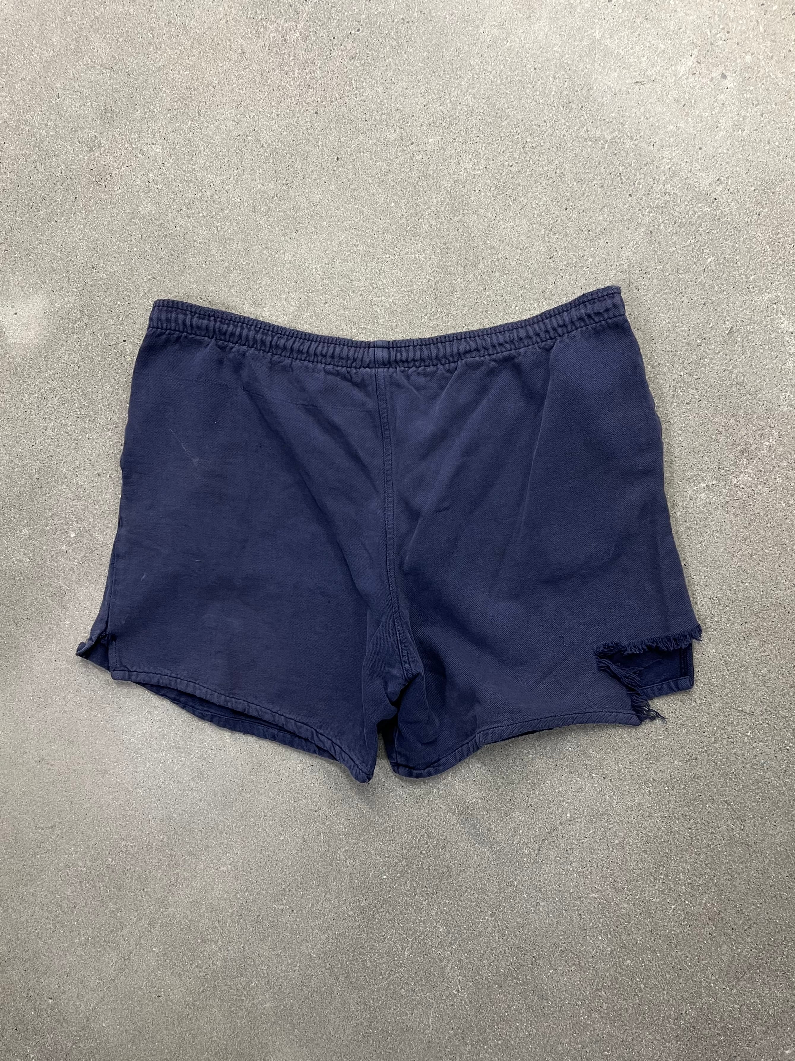 Distressed U.S. NAVY Sweat Shorts - L