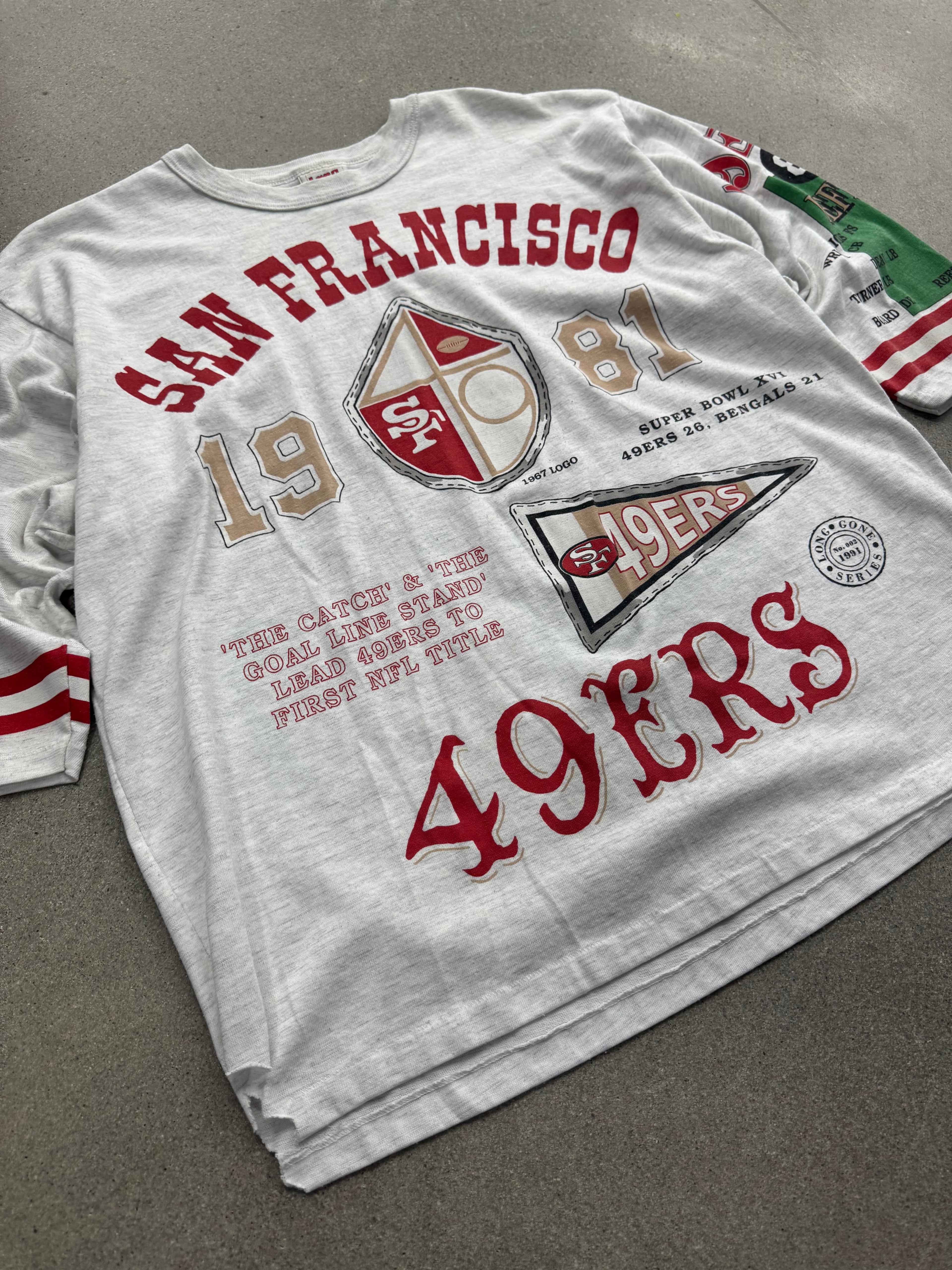 1991 San Francisco 49ers Long Gone NFL Super Bowl Shirt - XL