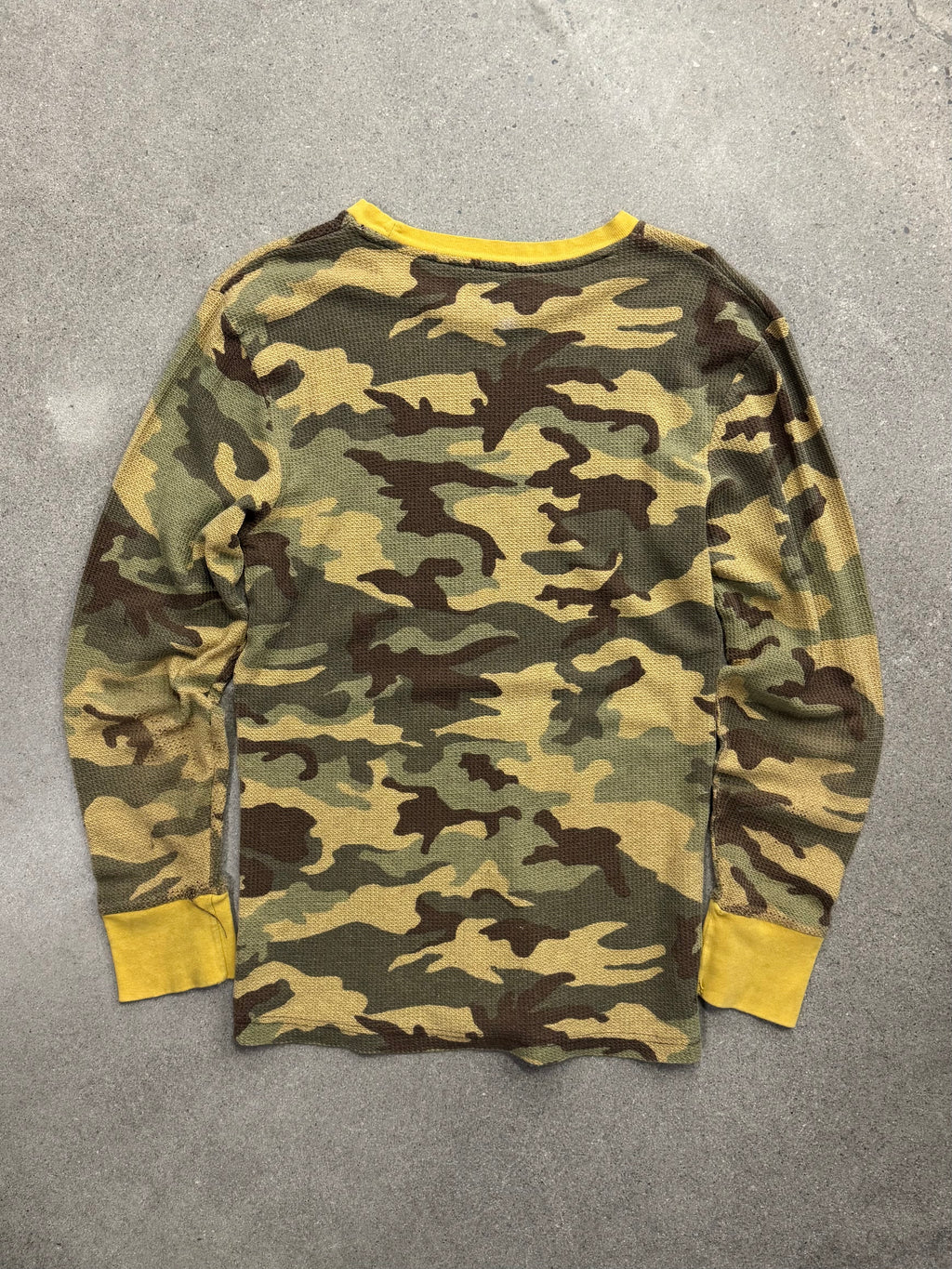 Blank Military Waffle-Knit Camo Long Sleeve Thermal Shirt - L