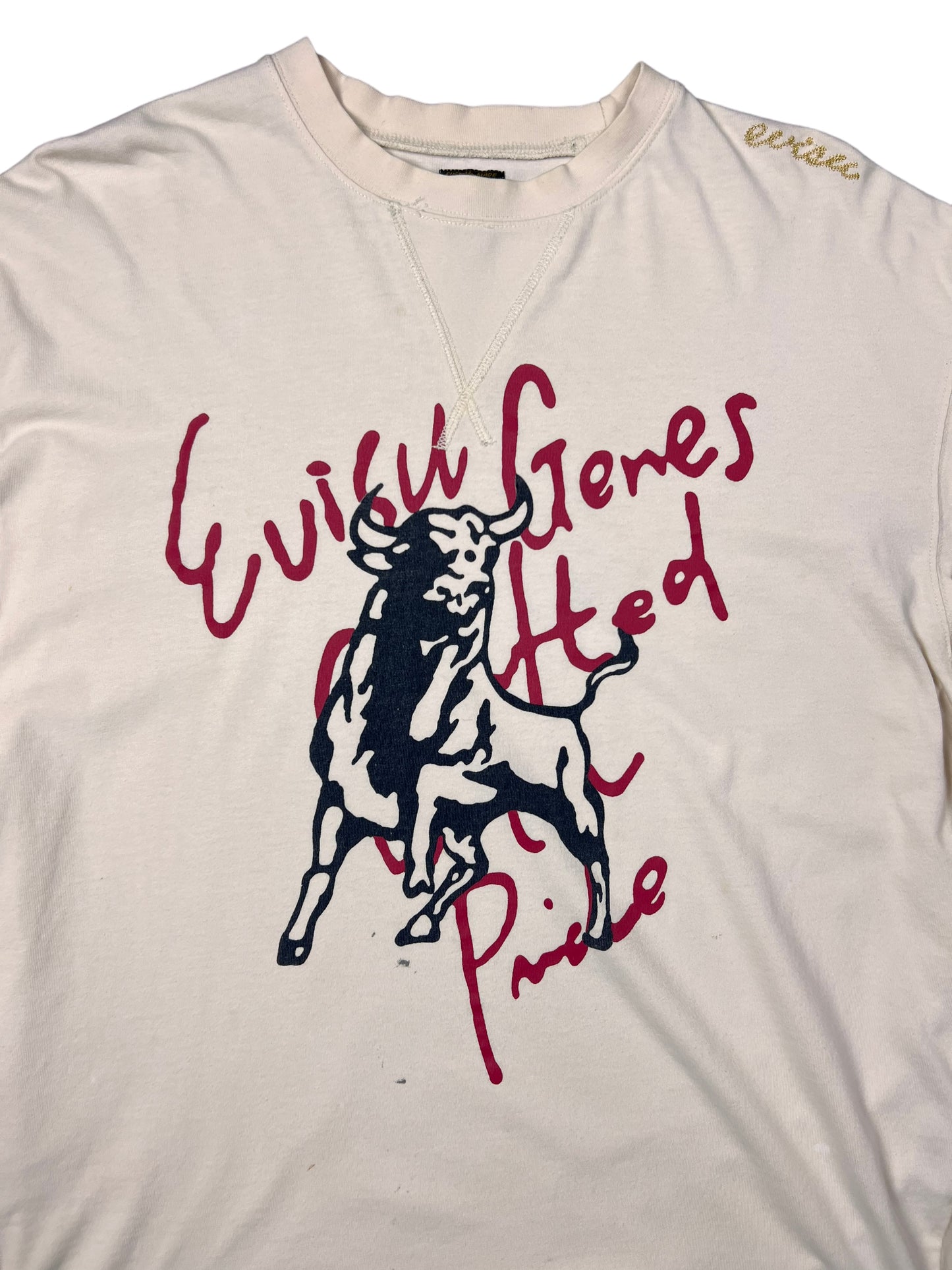 Evisu Ranch & Co Off-white “Bulls” Long Sleeve Shirt - XL