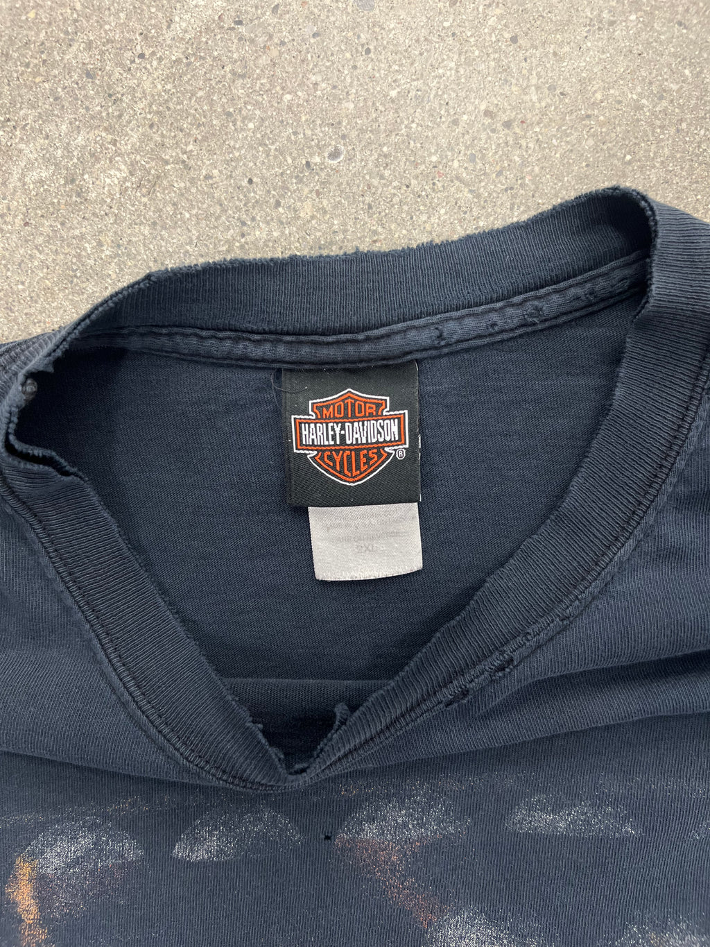 Faded 2006 Harley-Davidson Flame 8 Ball Long Sleeve Shirt - XXL