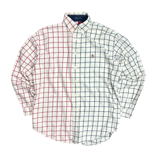 Tommy Hilfiger Red & Blue Split Button-up Shirt - L