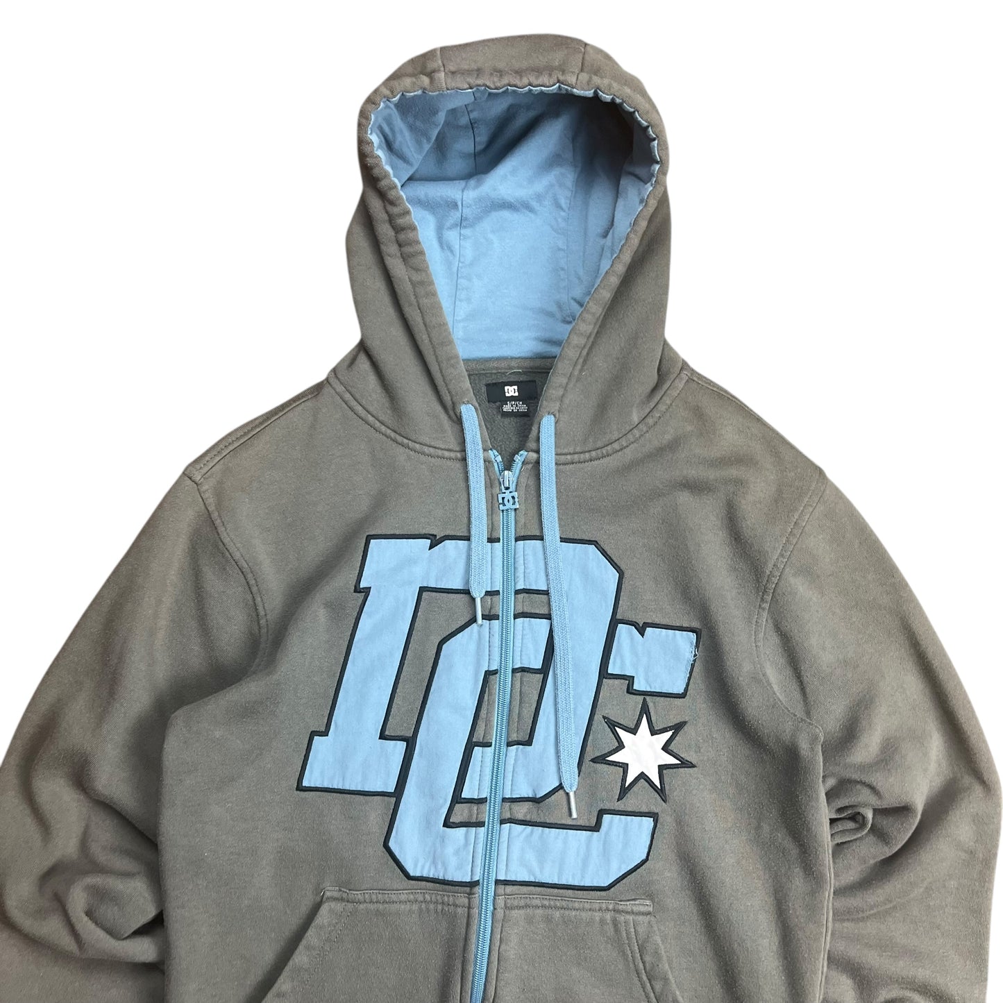 DC Shoe Co. Grey & Blue Full-Zip Hoodie - S