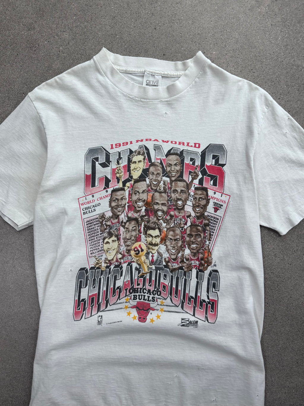 1991 Salem Sportswear Chicago Bulls NBA Champions T-Shirt - L
