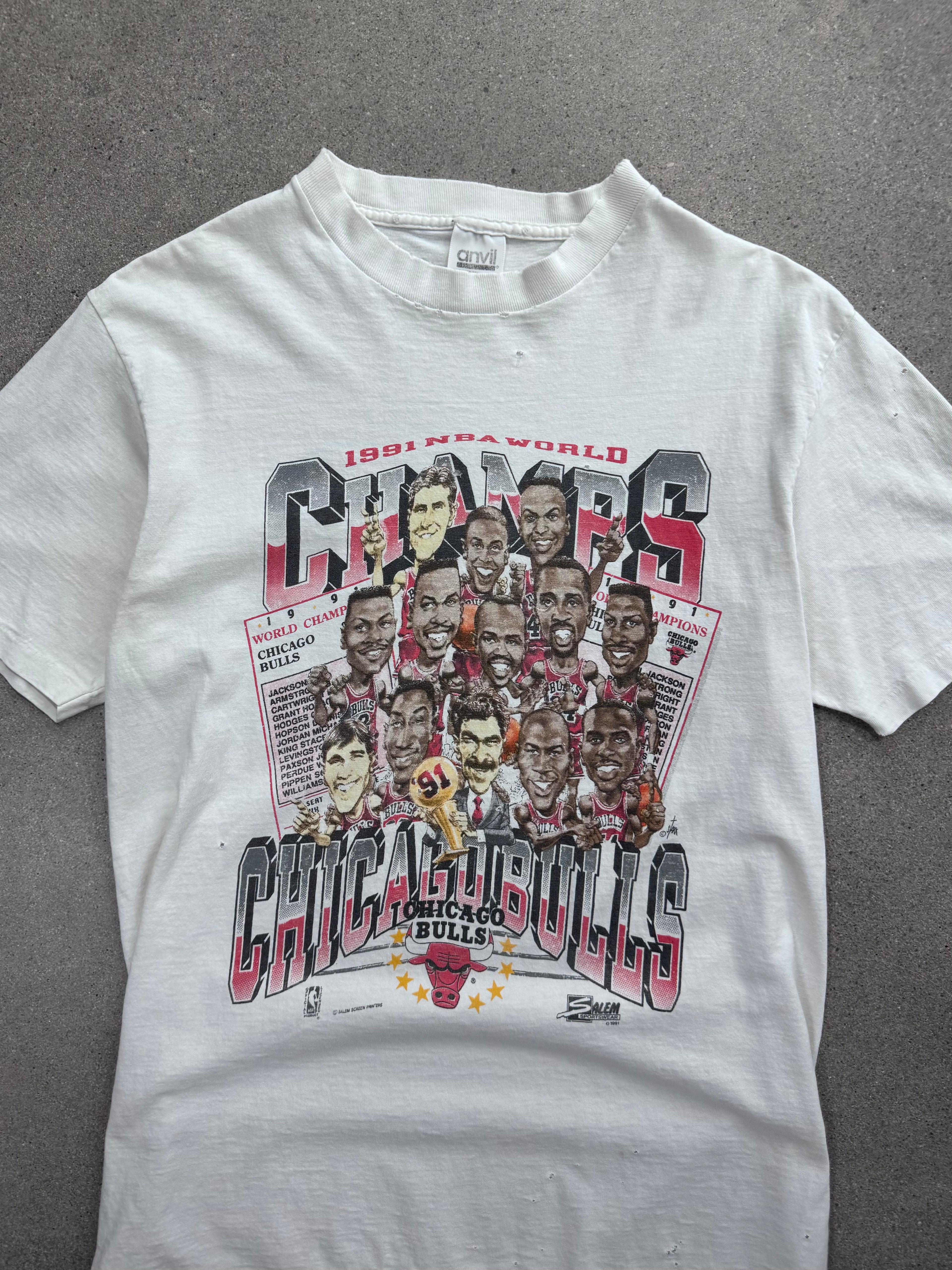 1991 Salem Sportswear Chicago Bulls NBA Champions T-Shirt - L