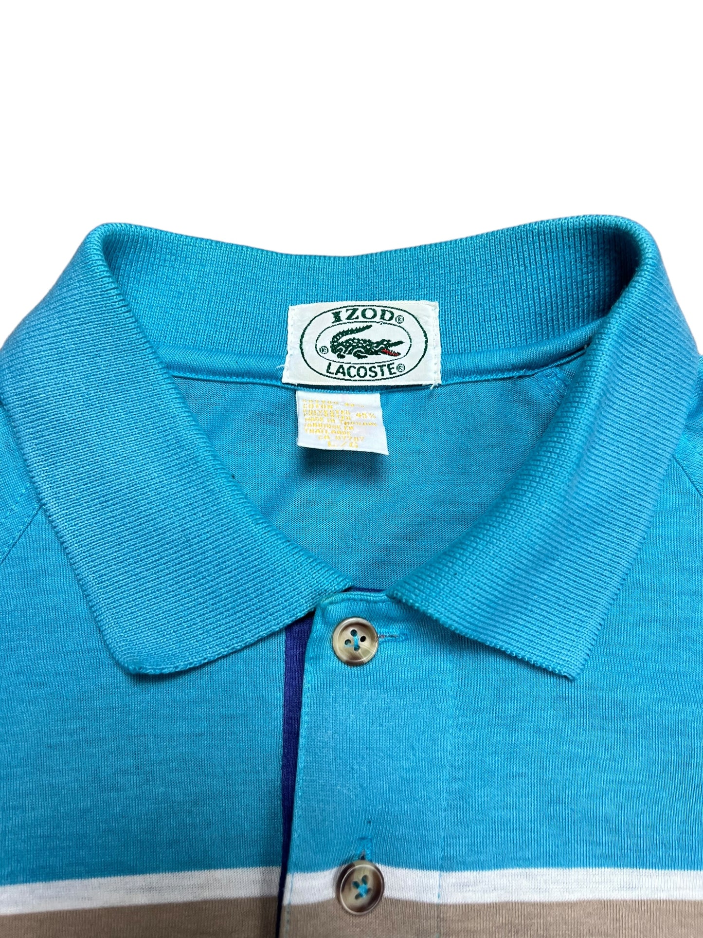 IZOD Lacoste Blue & Purple Polo Shirt - L