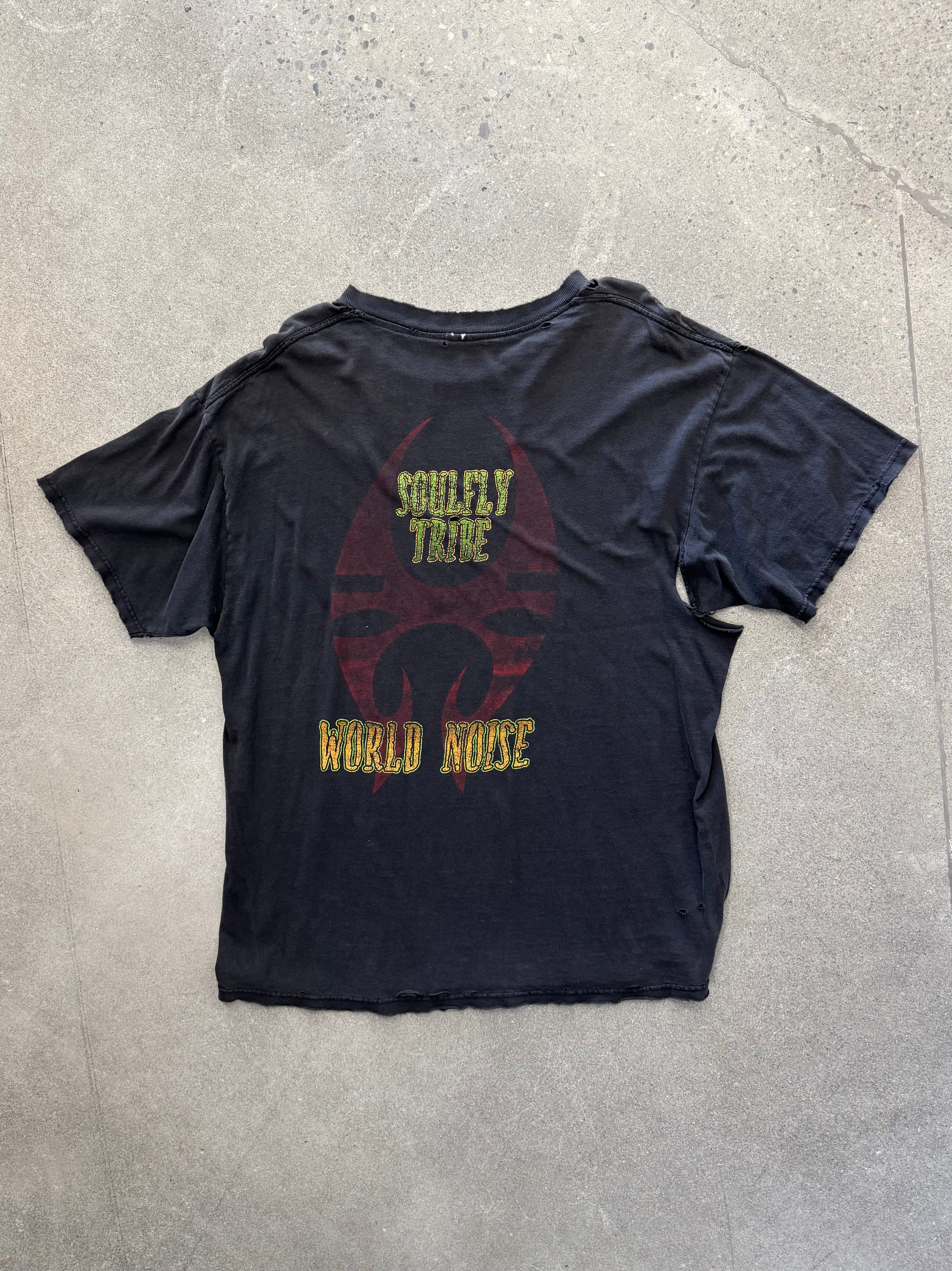 Faded 1999 Soulfly Tribe World Noise Band T-Shirt - XL