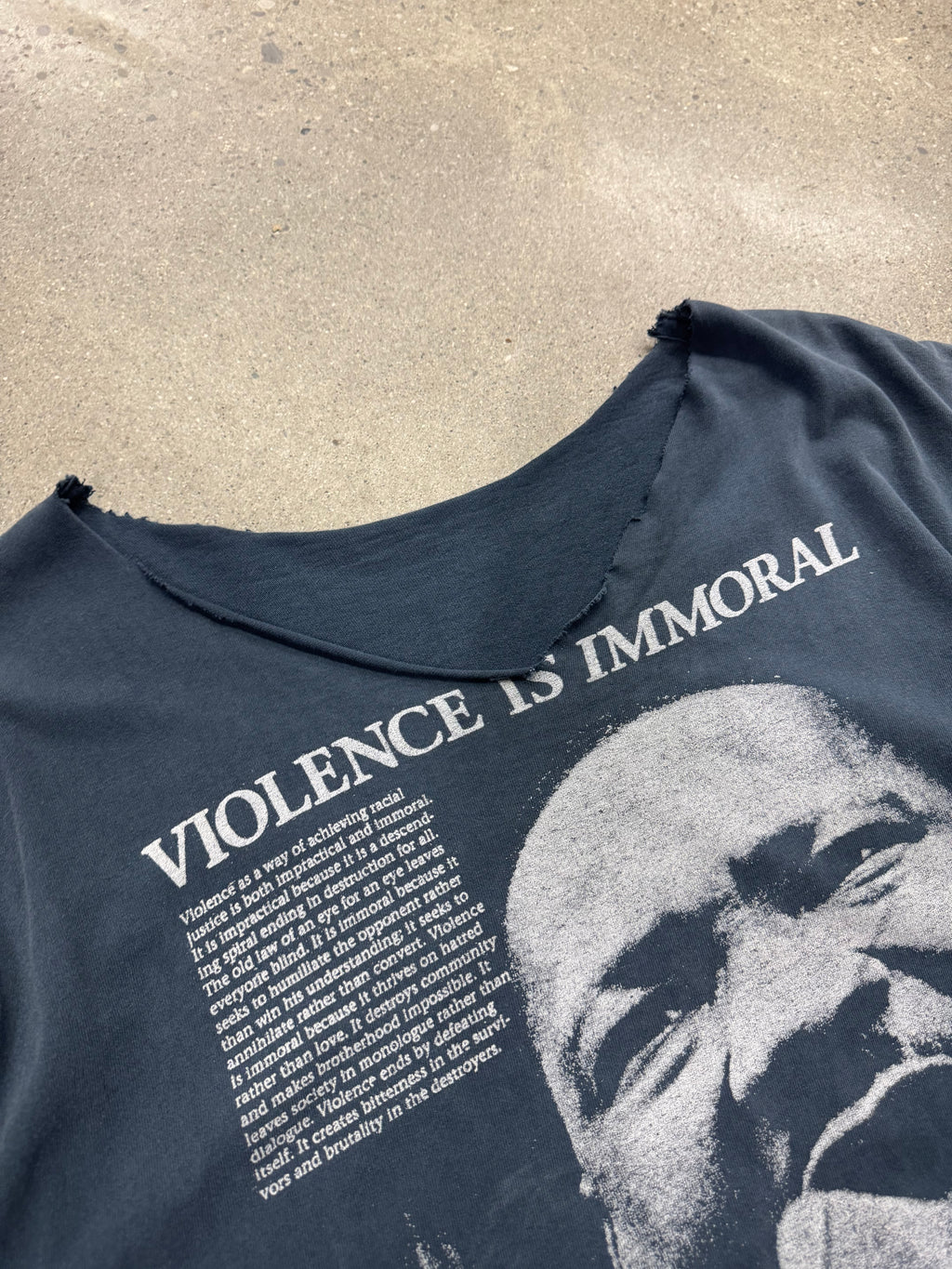 Faded Martin Luther King Violence Is Immoral T-Shirt - XL