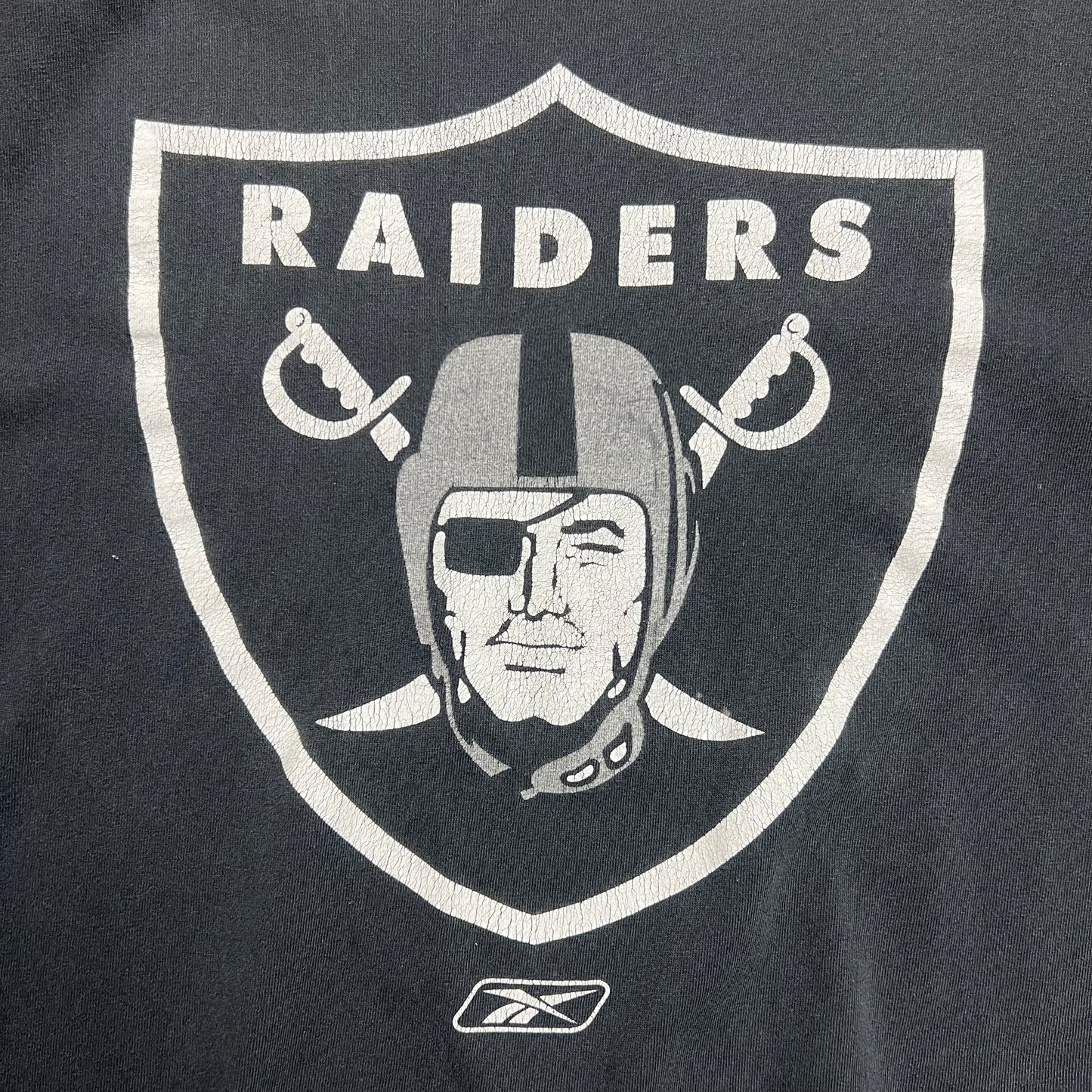 Reebok Faded Oakland Raiders Ringer T-shirt - XL