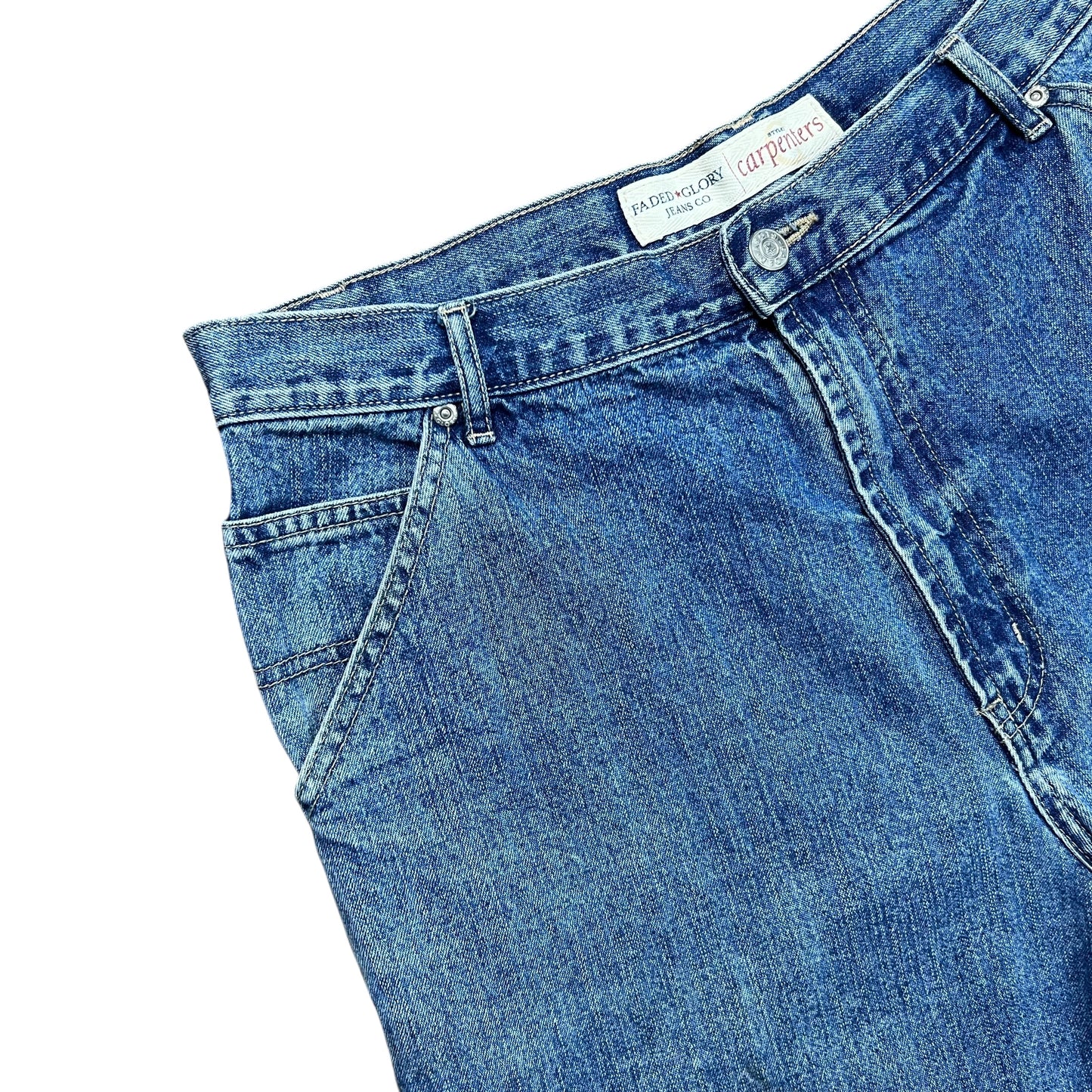Faded Glory Blue Carpenter Jean Shorts - 34"