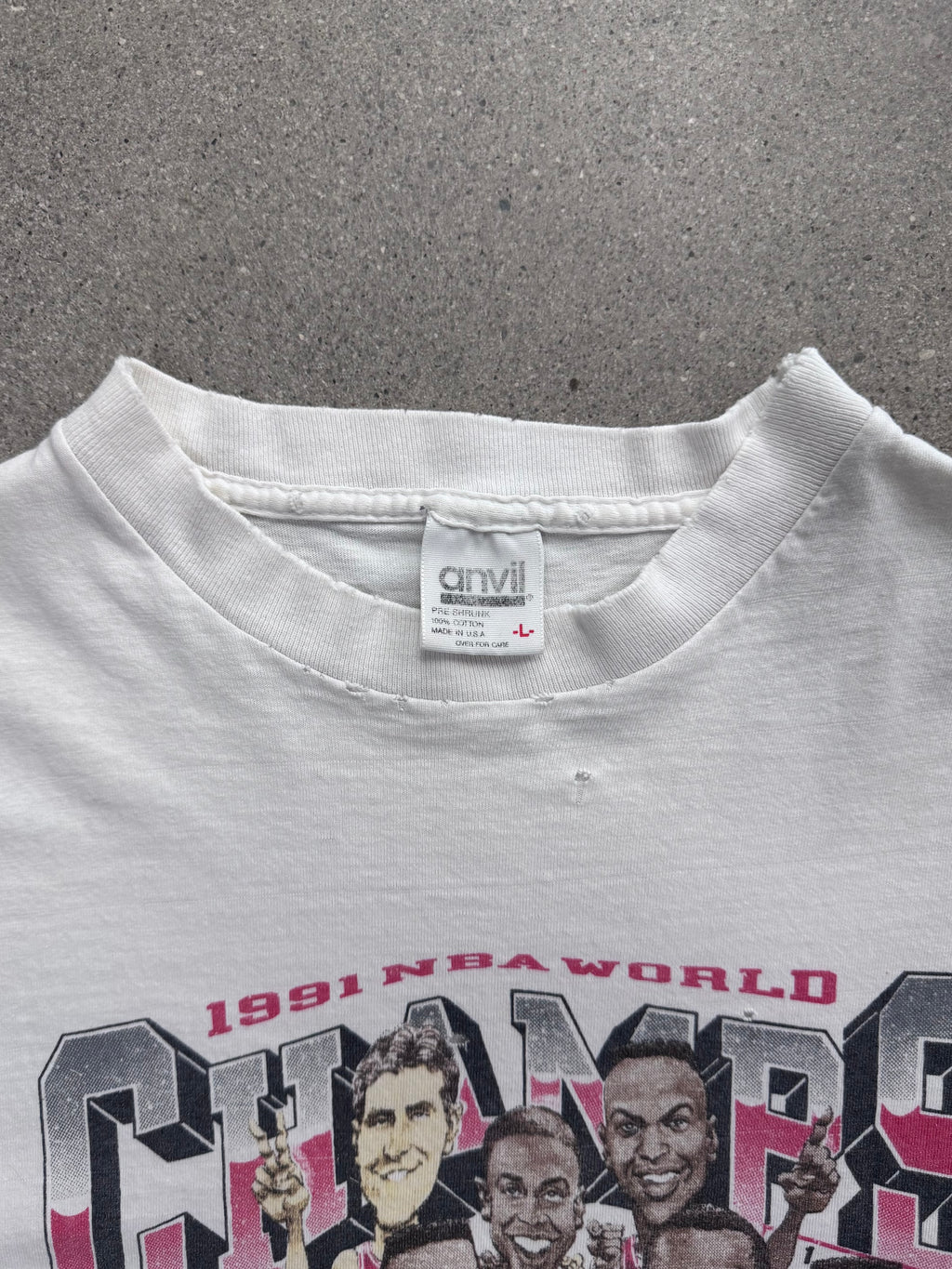 1991 Salem Sportswear Chicago Bulls NBA Champions T-Shirt - L