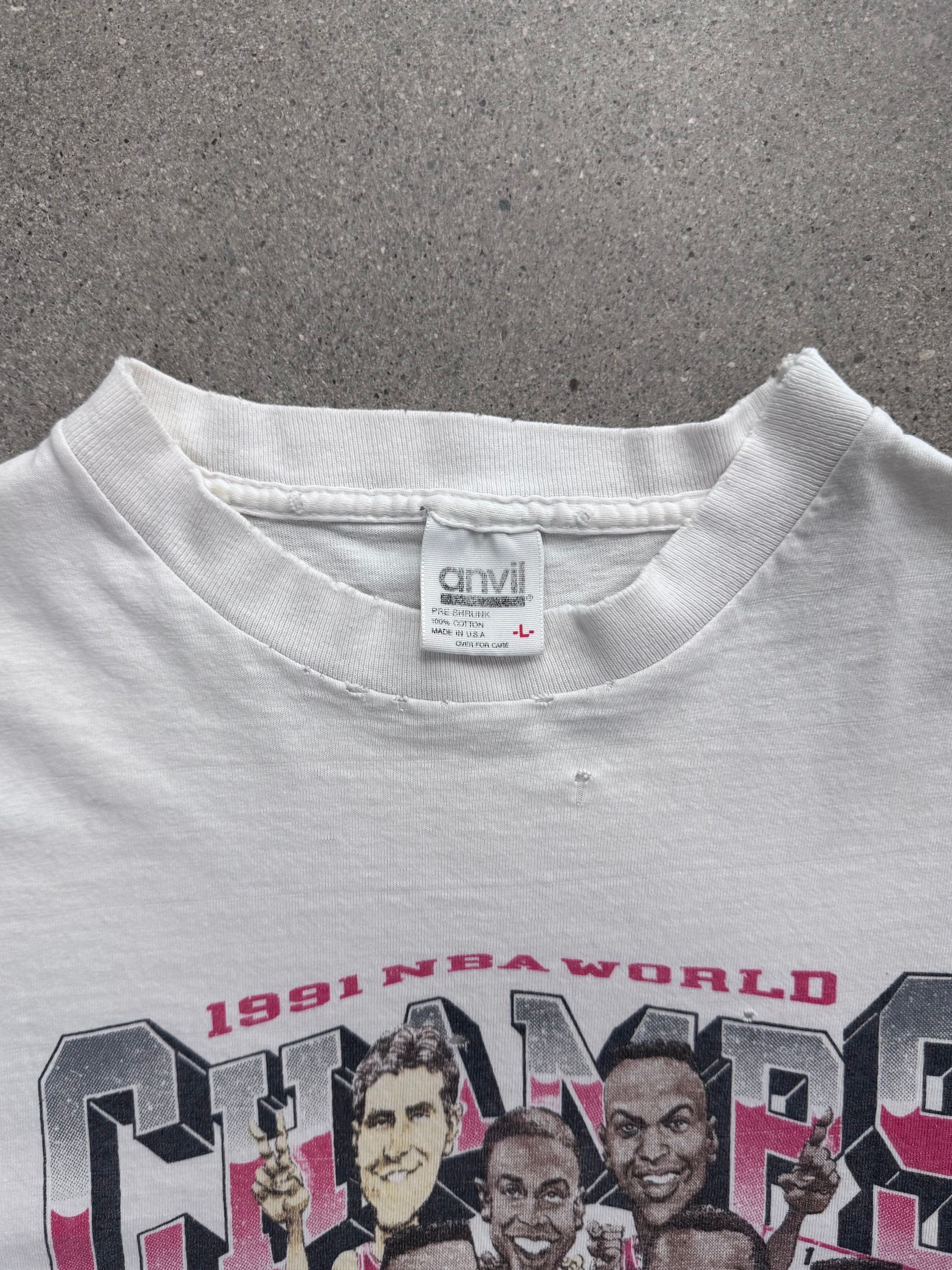 1991 Salem Sportswear Chicago Bulls NBA Champions T-Shirt - L
