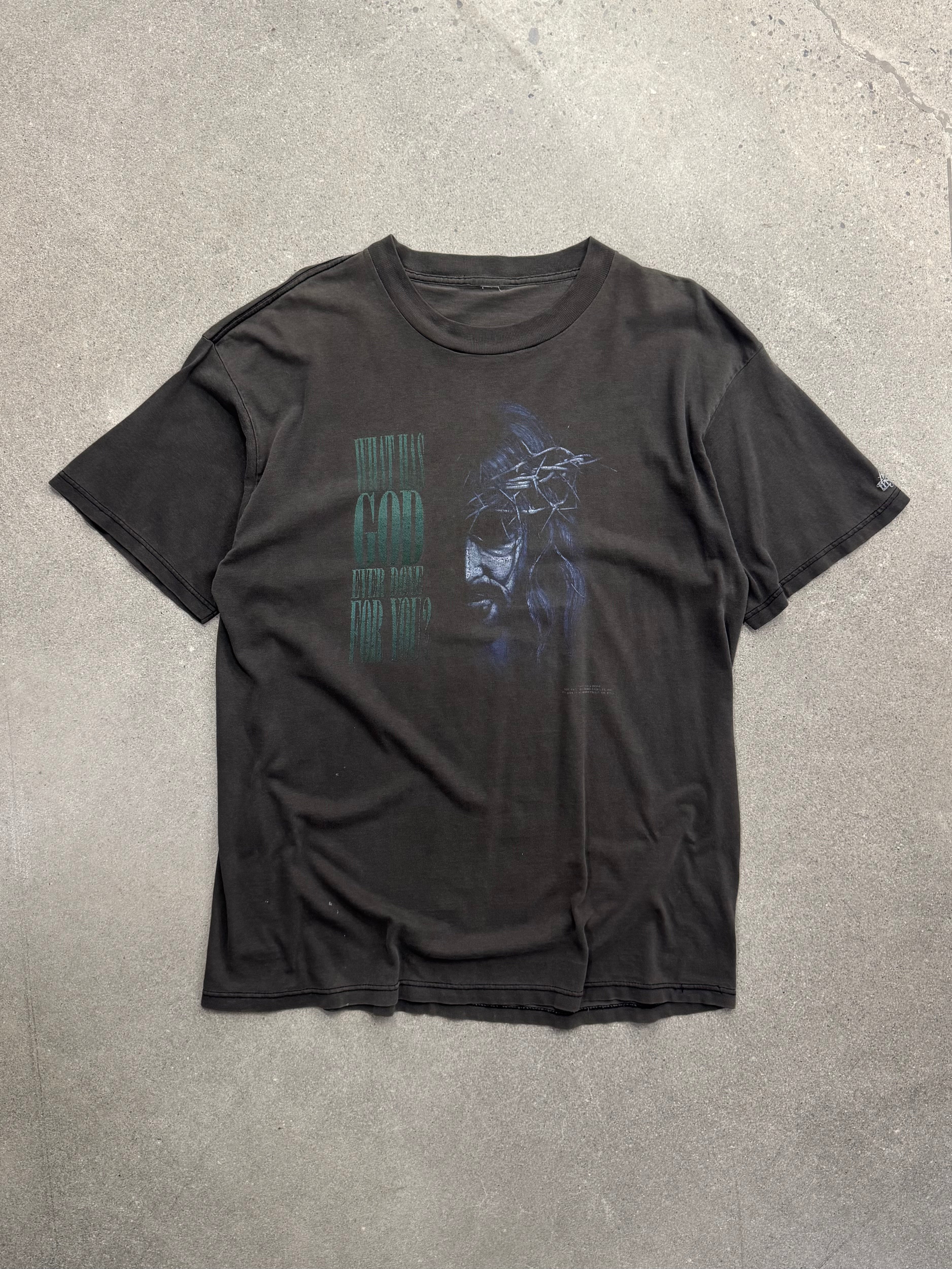 Faded 1993 What Has God Ever Done For You T-Shirt - XL