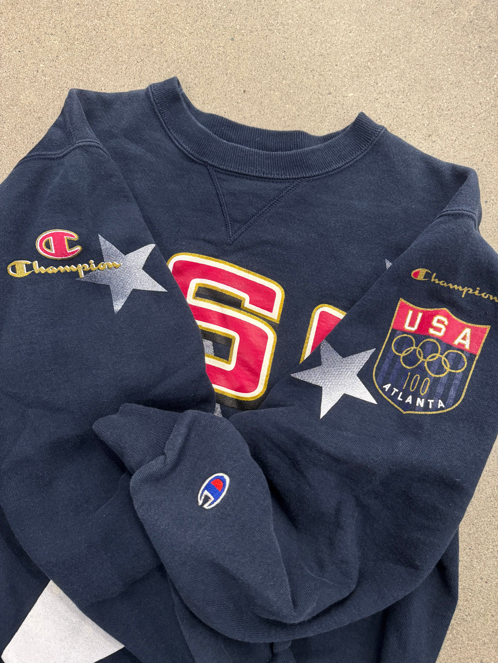 1996 Champion Atlanta Olympics USA Crewneck Sweatshirt - M