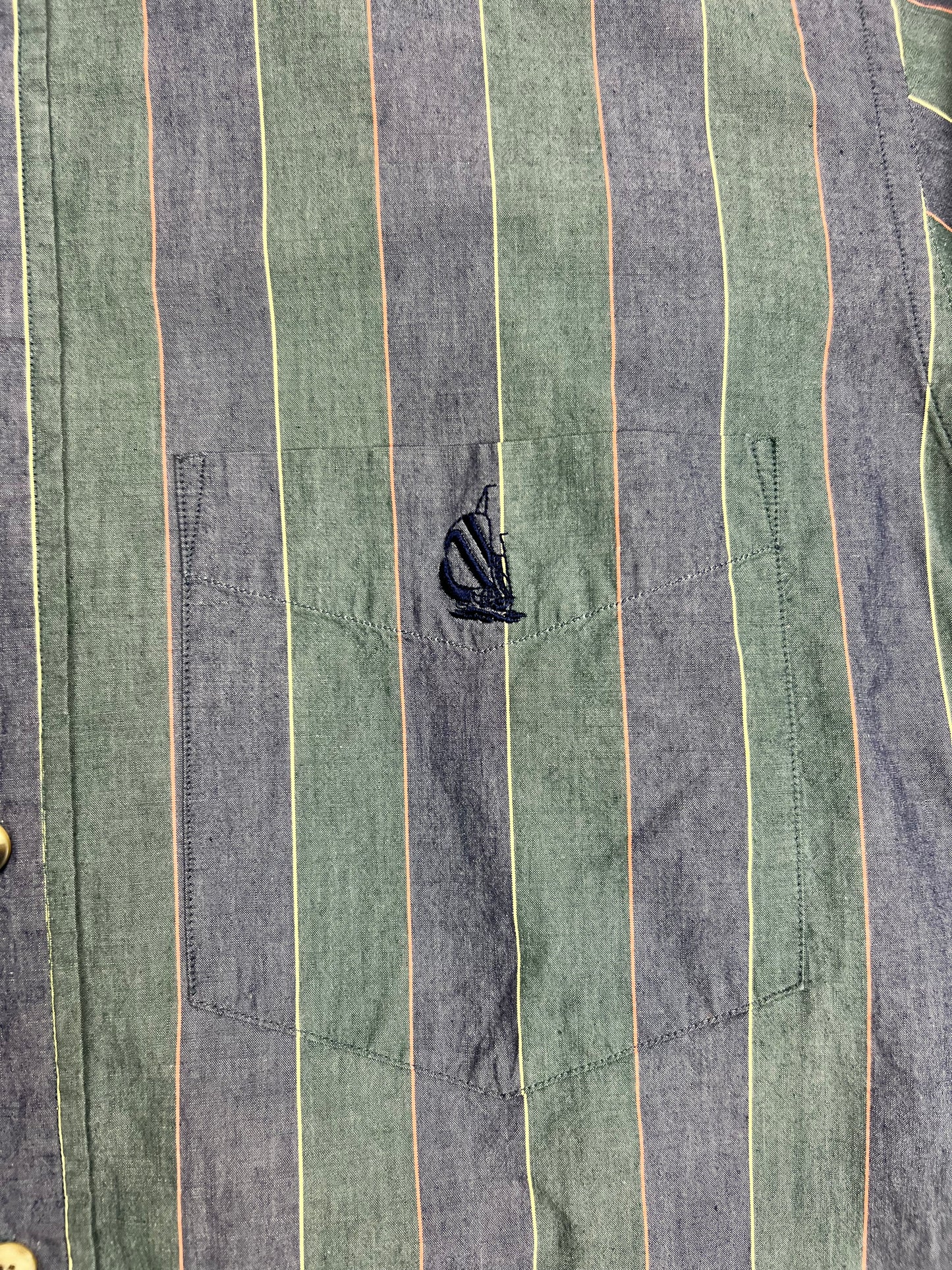 Nautica Faded Green & Purple Button-up Shirt - L