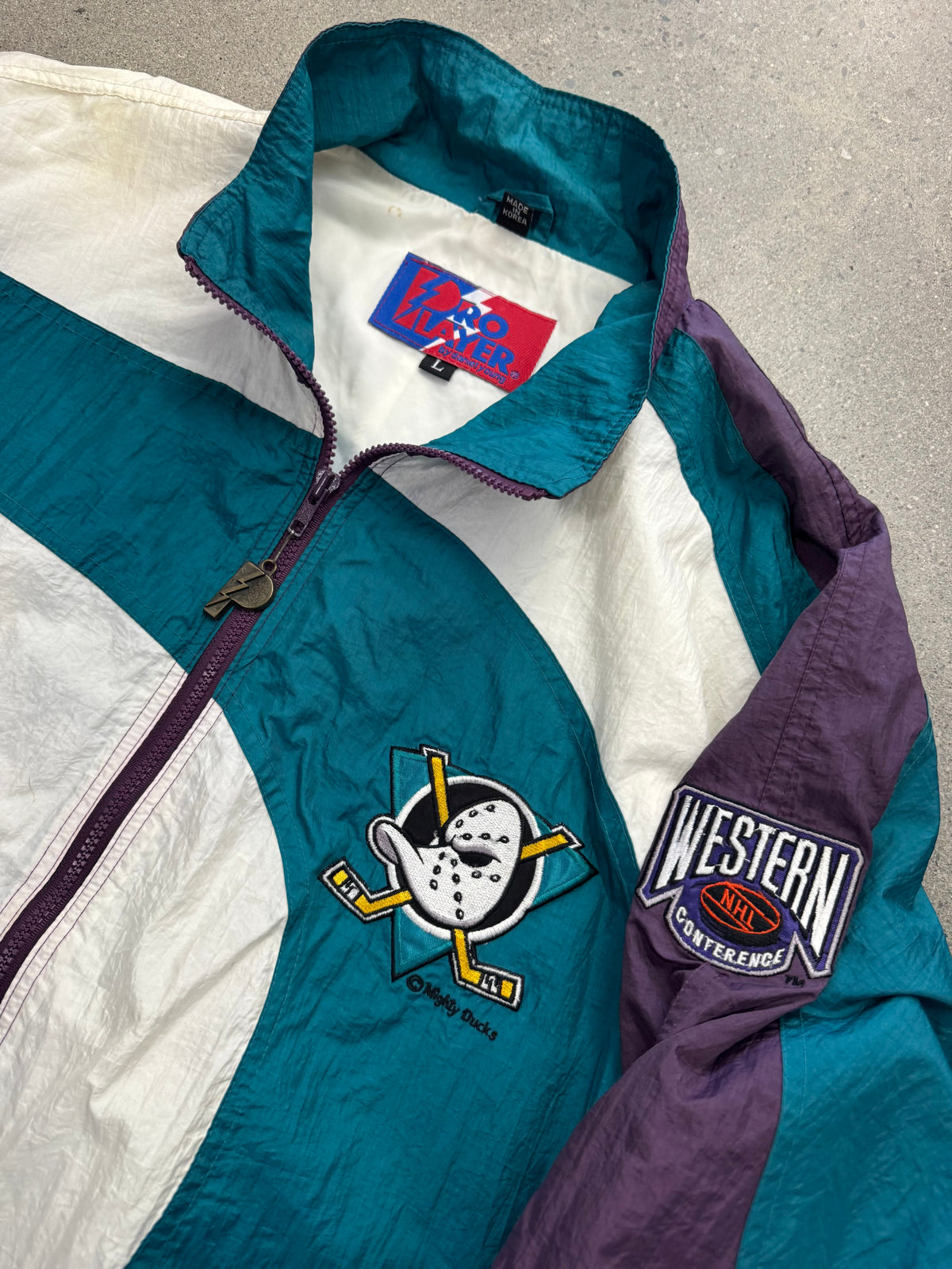 Pro Player Anaheim Mighty Ducks NHL Windbreaker Jacket - L