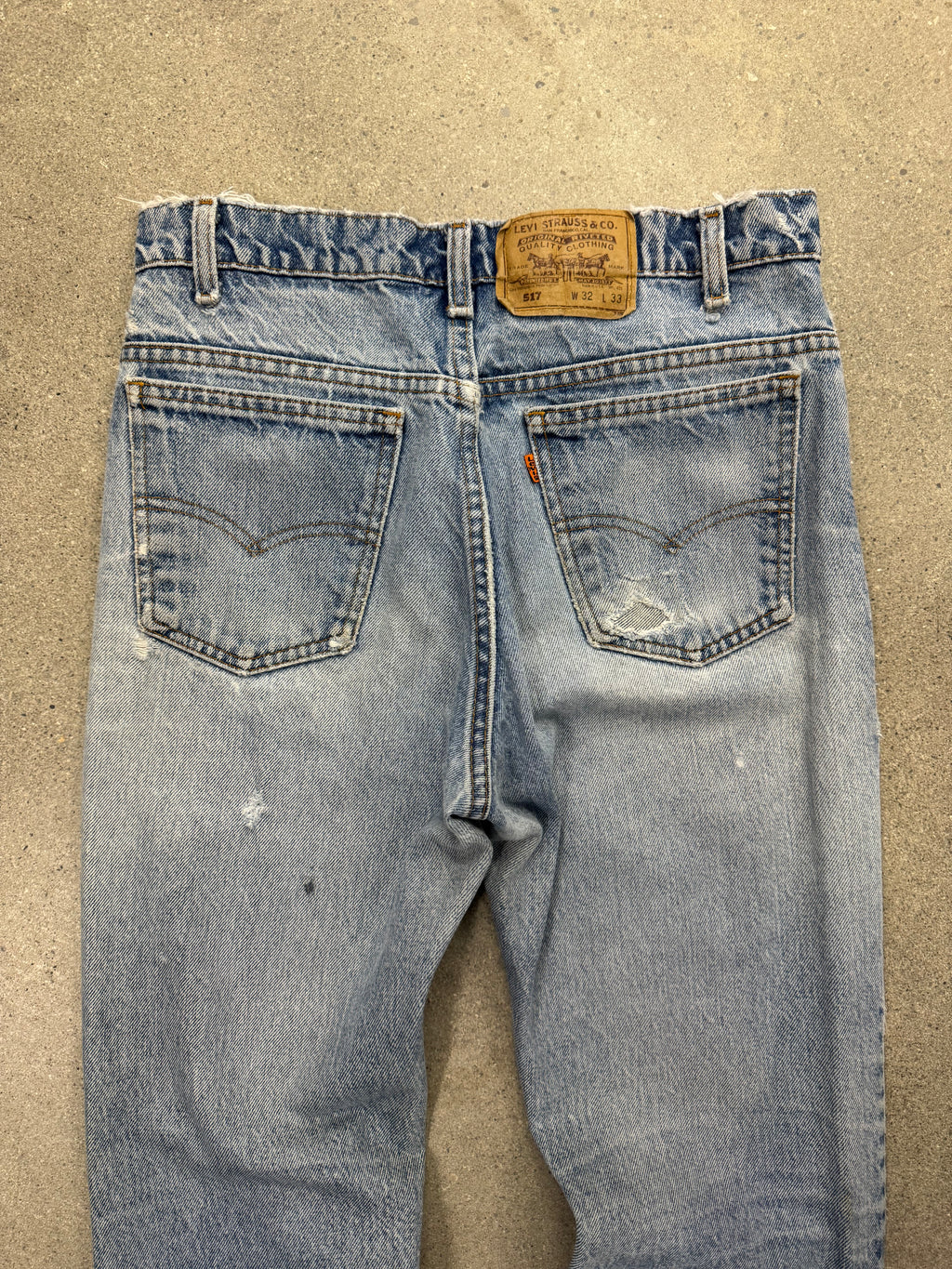 Faded & Distressed Levi’s 517 Orange Tab Jeans - 30”