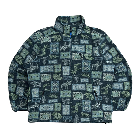 L.L. Bean All Over Print Nature Fleece Sweater - XL