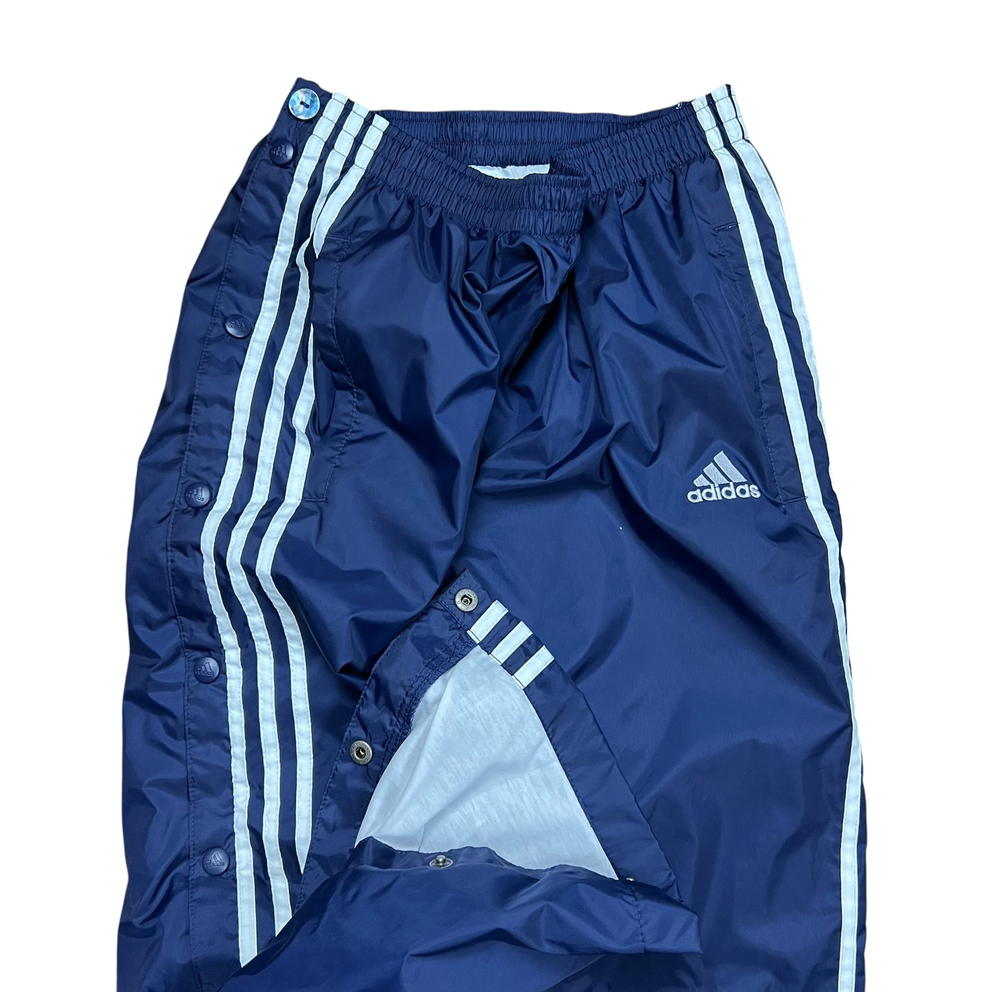 Adidas Navy Nylon Lined Track Pants - S