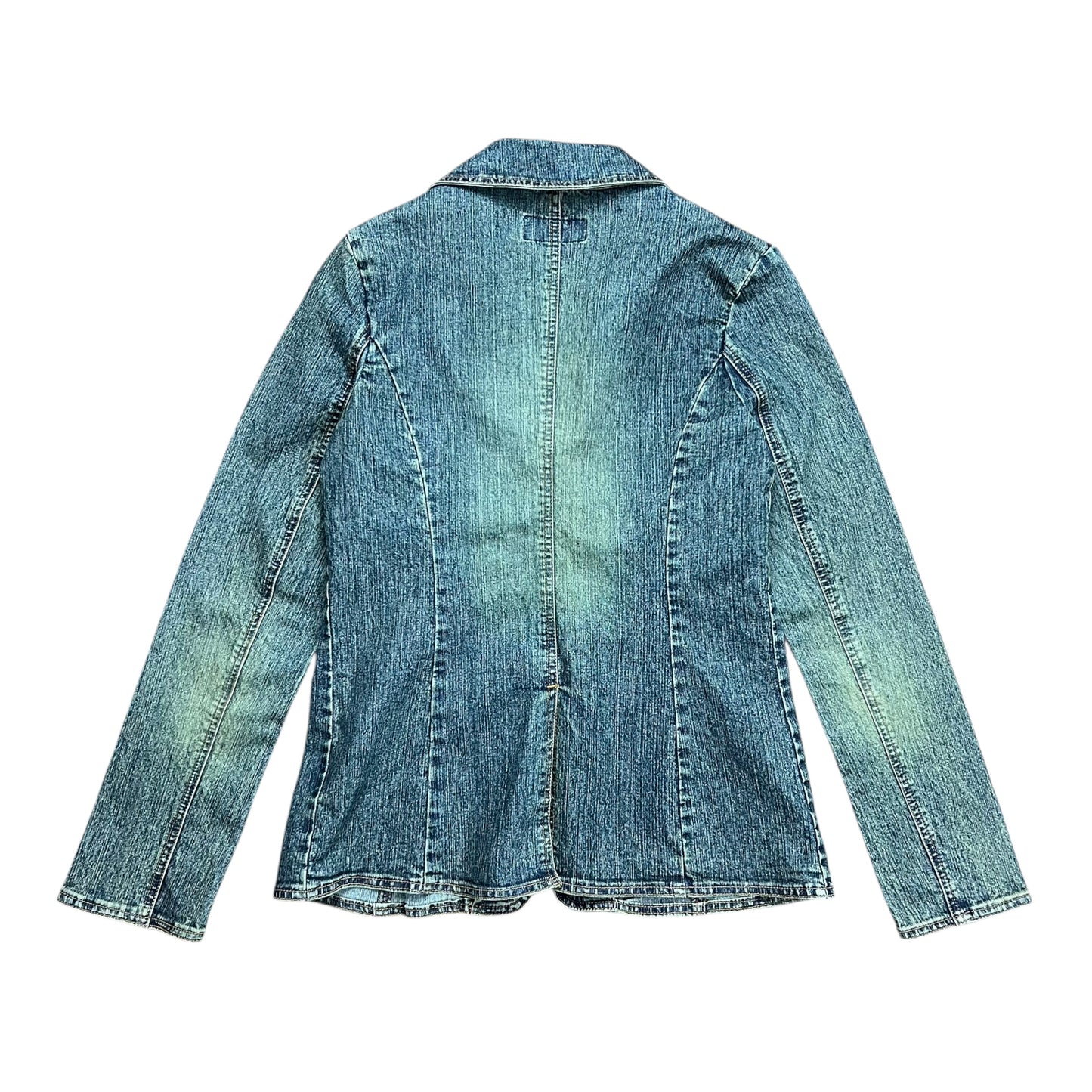 Bongo Jeans Faded Dirty Wash Denim Jacket - M