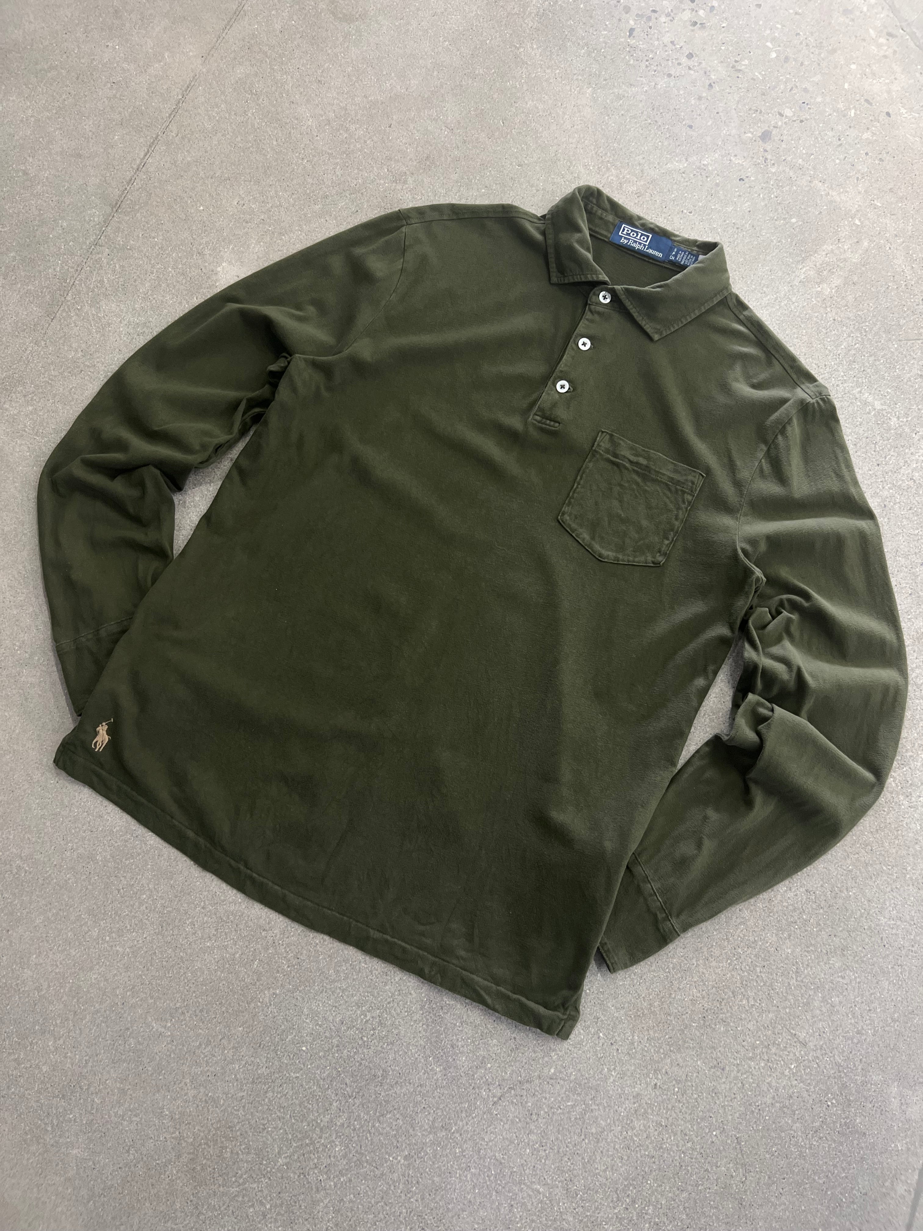 Polo By Ralph Lauren Sueded Jersey Polo Shirt - M