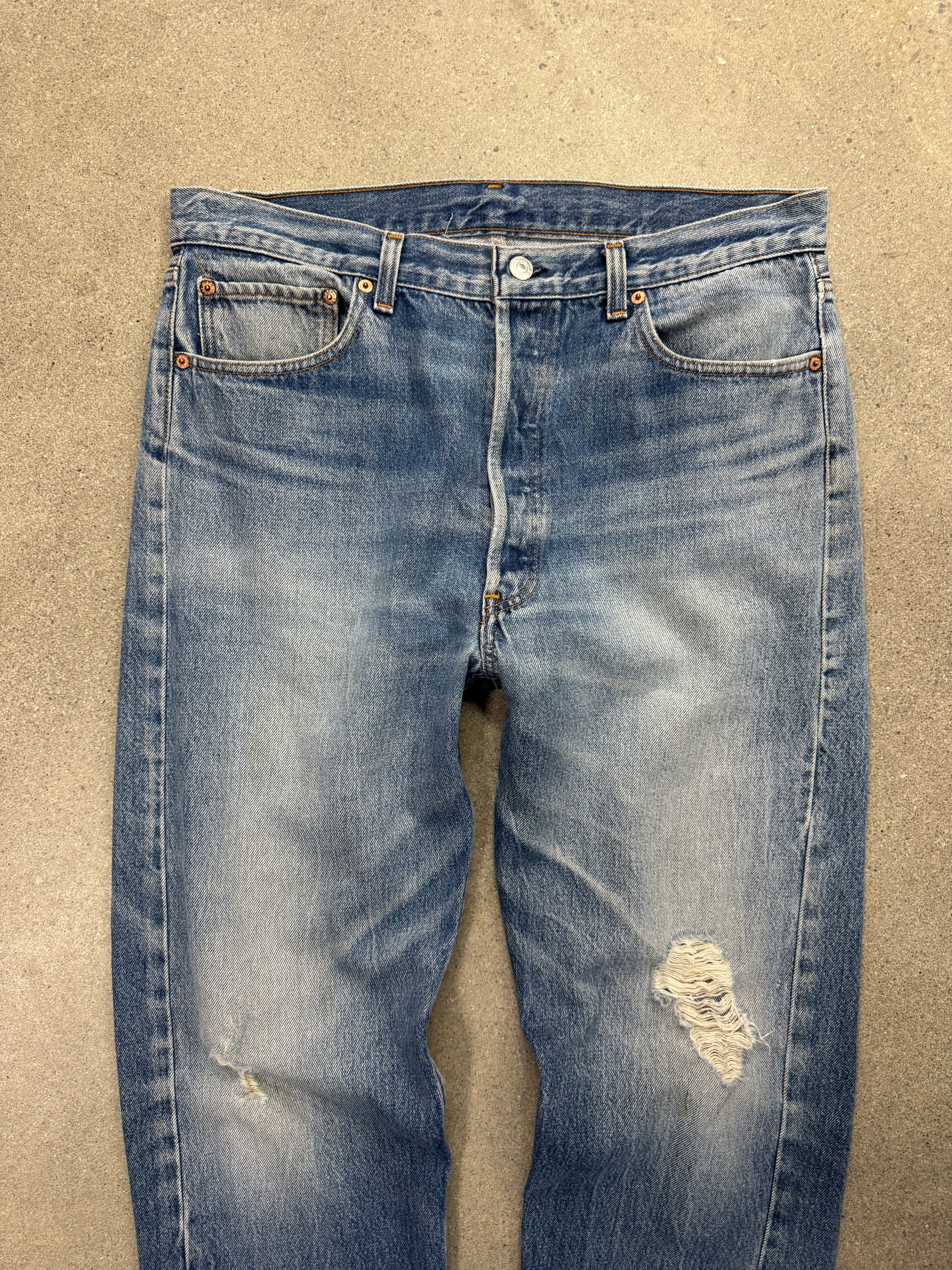 Faded & Distressed Levi’s 501XX Jeans - 34”
