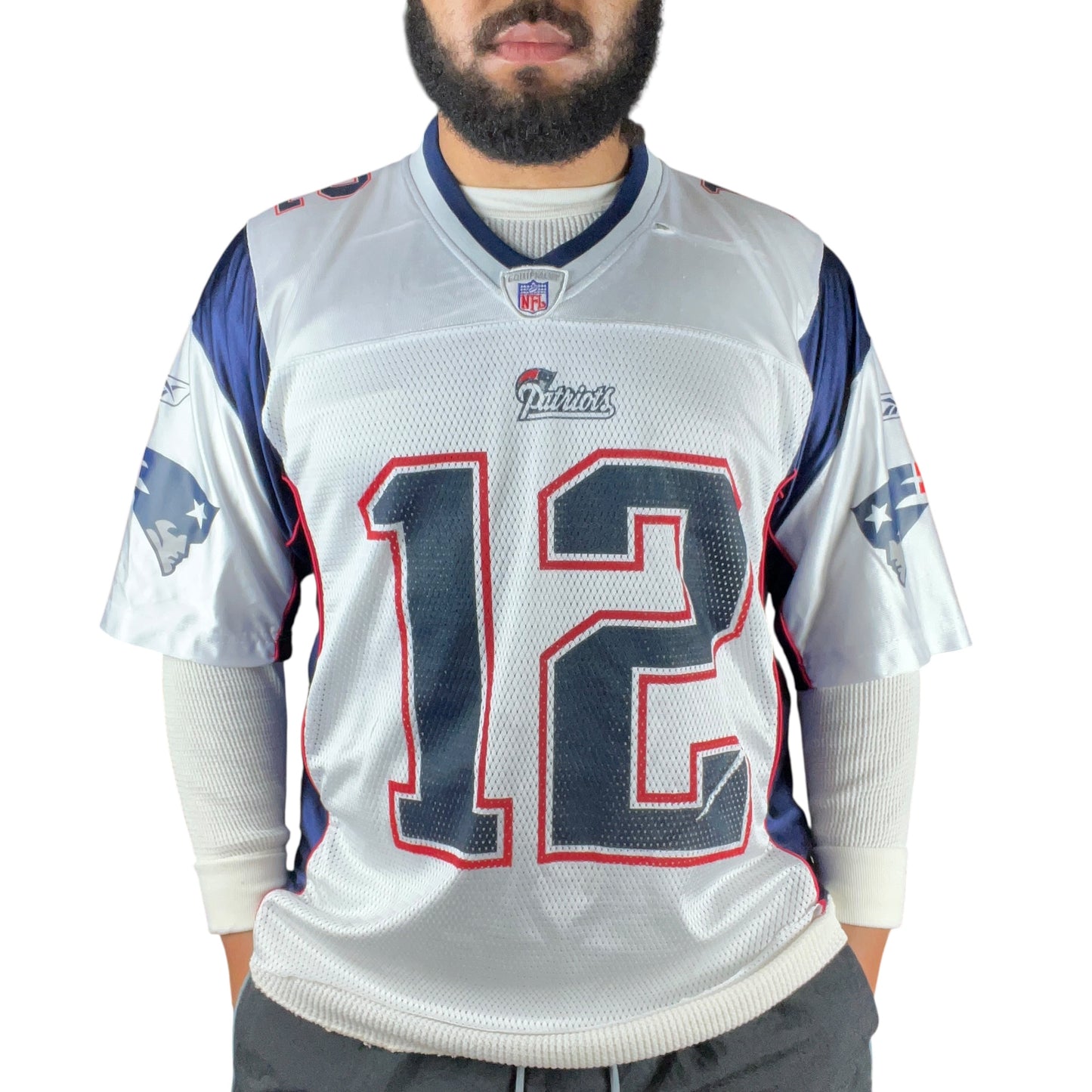 Reebok New England Patriots Cropped NFL Jersey - M