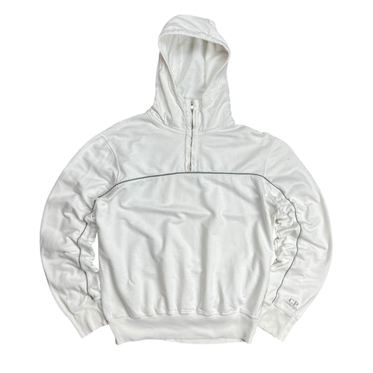 C.P. Company Basic Ripped White Hoodie - L