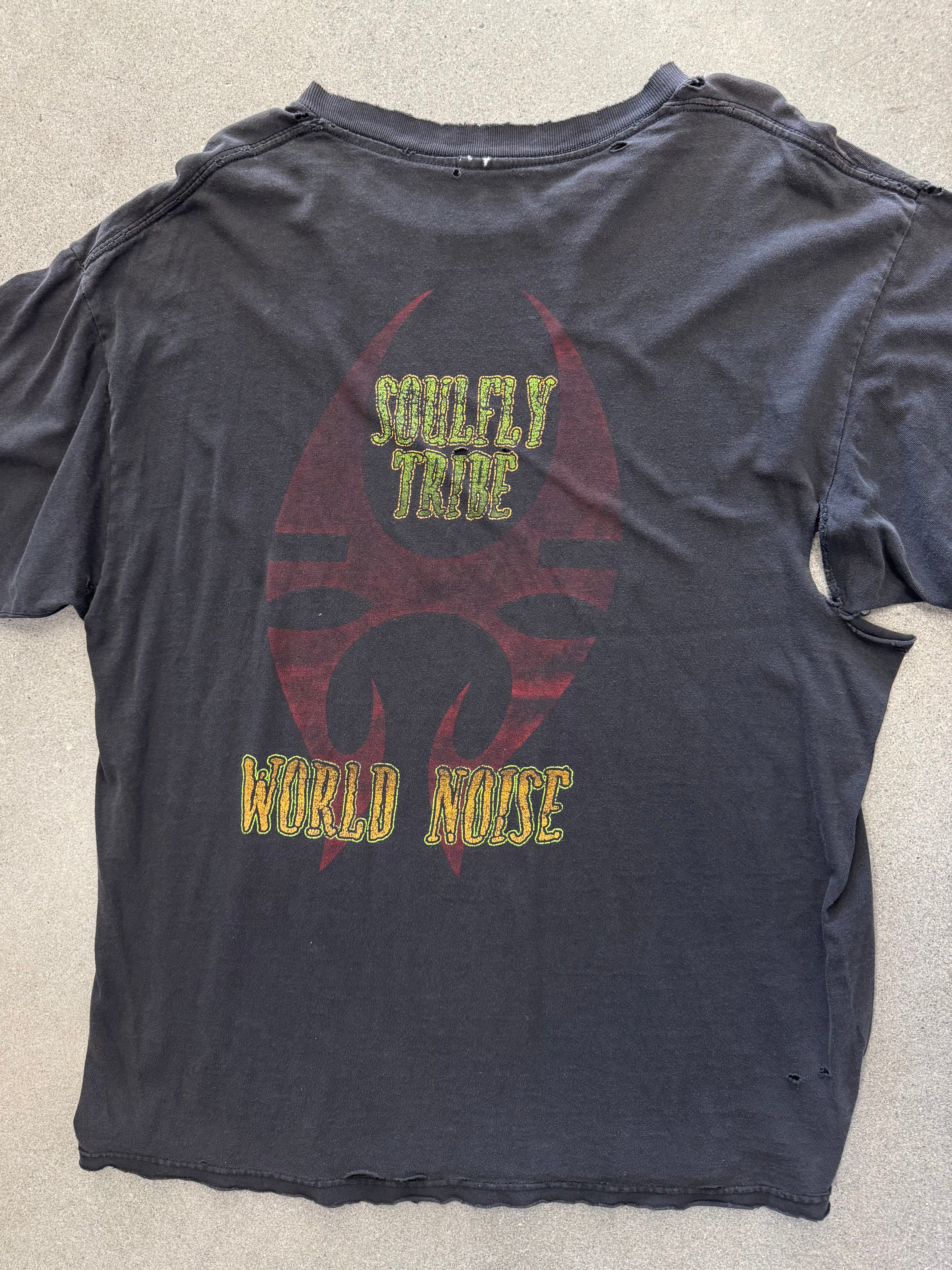 Faded 1999 Soulfly Tribe World Noise Band T-Shirt - XL