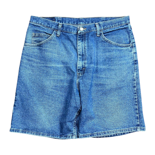 Wrangler Faded Blue Baggy Jean Shorts - 36"