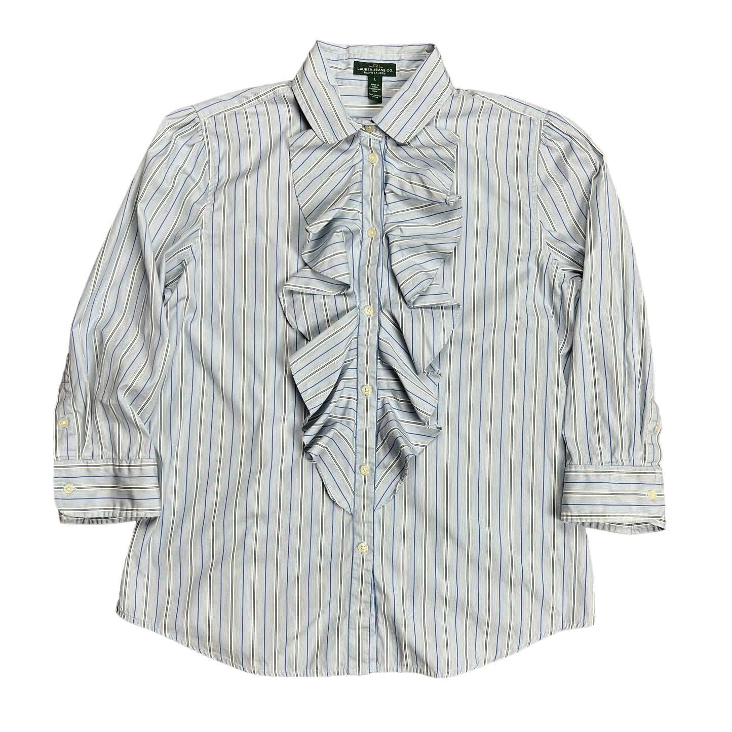 Lauren Ralph Lauren Ruffled Button-up Blouse - L