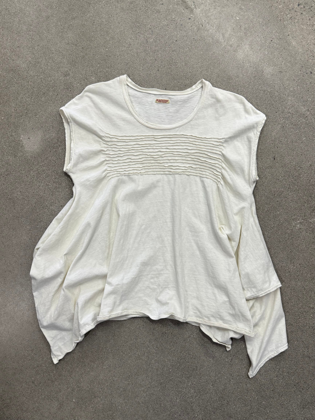 Kapital Jersey Knit Border Tuck Tent T-Shirt - S