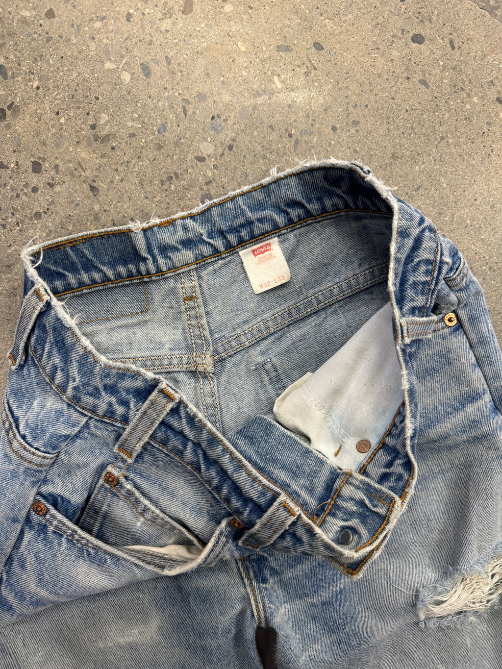 Faded & Distressed Levi’s 517 Orange Tab Jeans - 30”