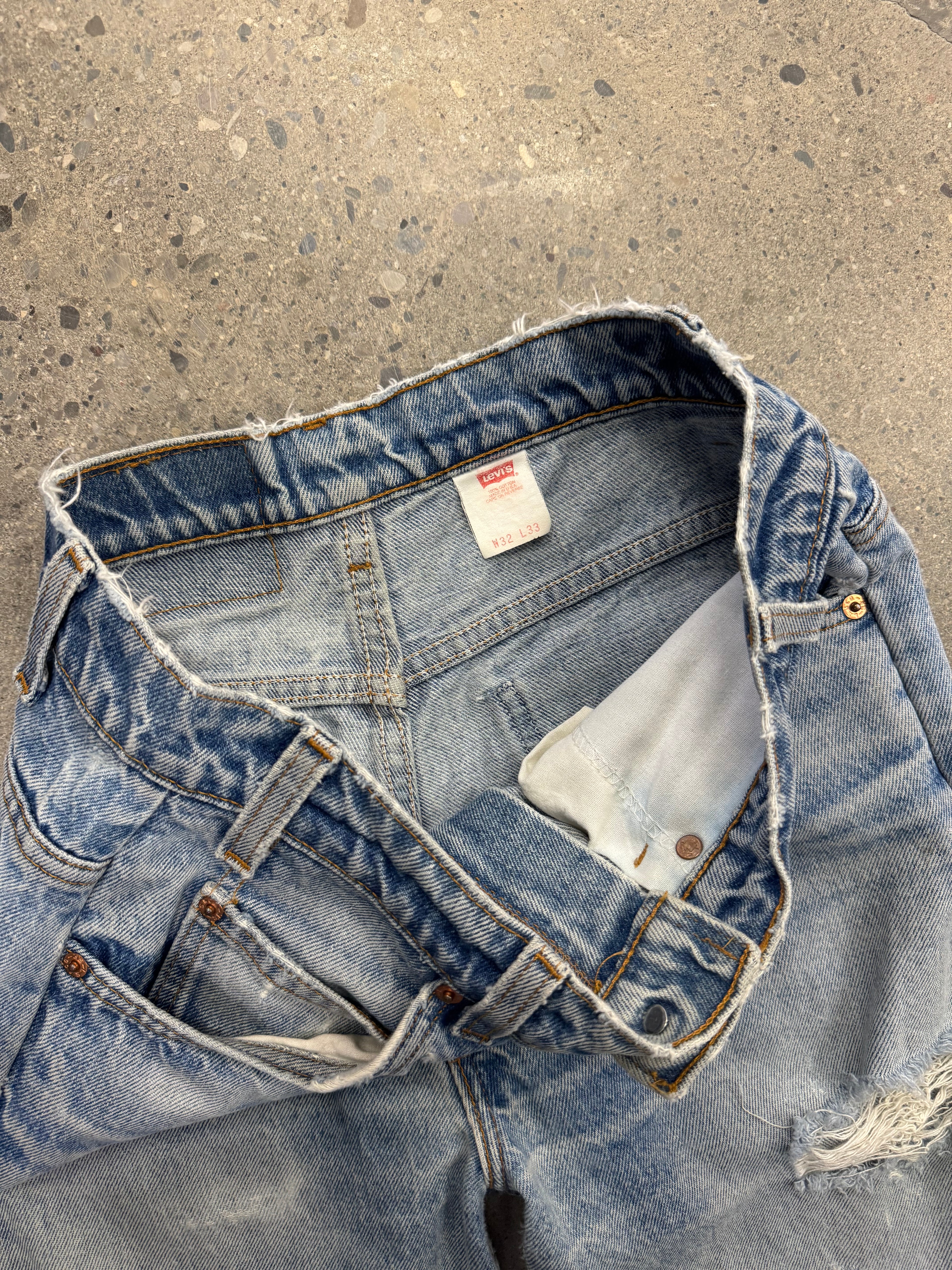 Faded & Distressed Levi’s 517 Orange Tab Jeans - 30”