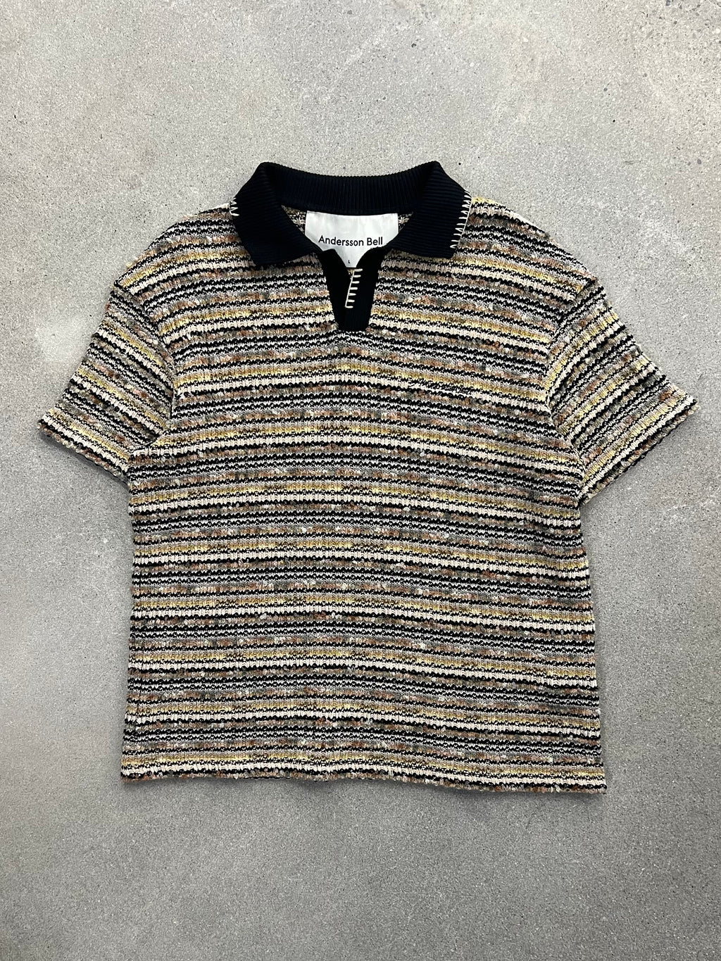 Anderson Bell Crea Boucle Collar Knit Shirt - L