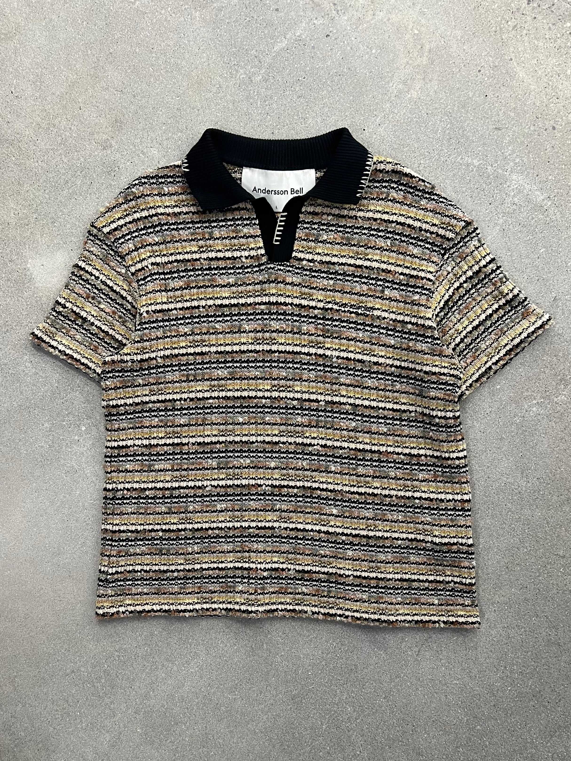 Anderson Bell Crea Boucle Collar Knit Shirt - L