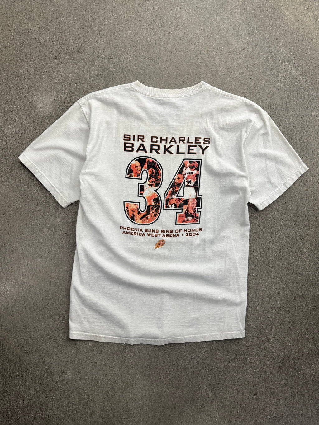 2004 Charles Barkley Phoenix Suns Ring Of Honour NBA T-Shirt - L