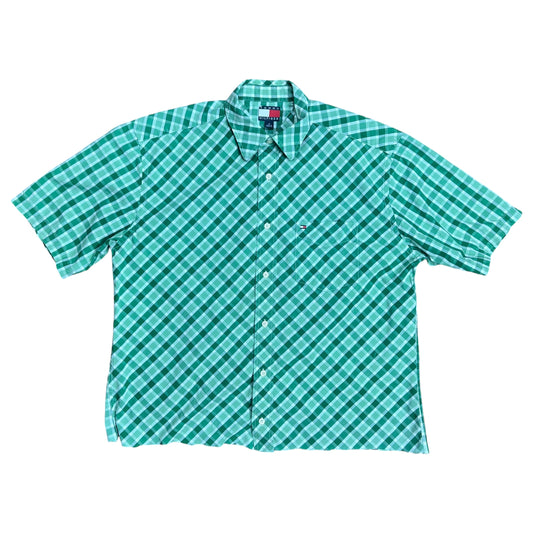 Tommy Hilfiger Boxy Green Checkered Button-up Shirt - L