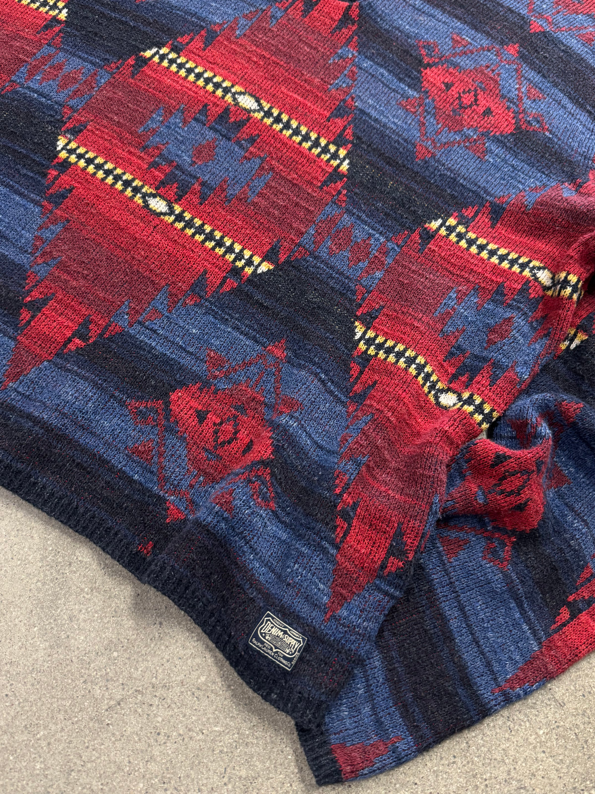 Denim & Supply Ralph Lauren Southwestern Henley Knit Sweater - L