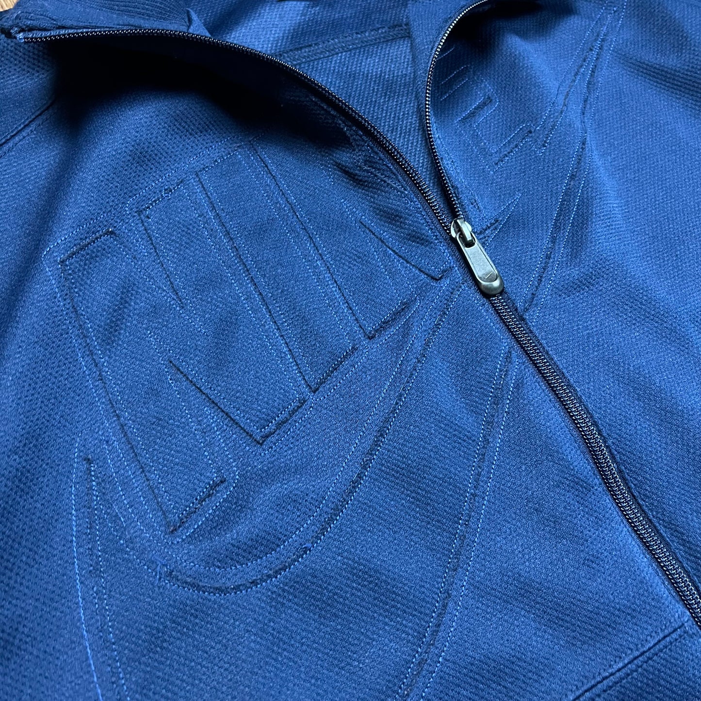 Nike Navy Embossed Logo Zip-up Sweater - XL
