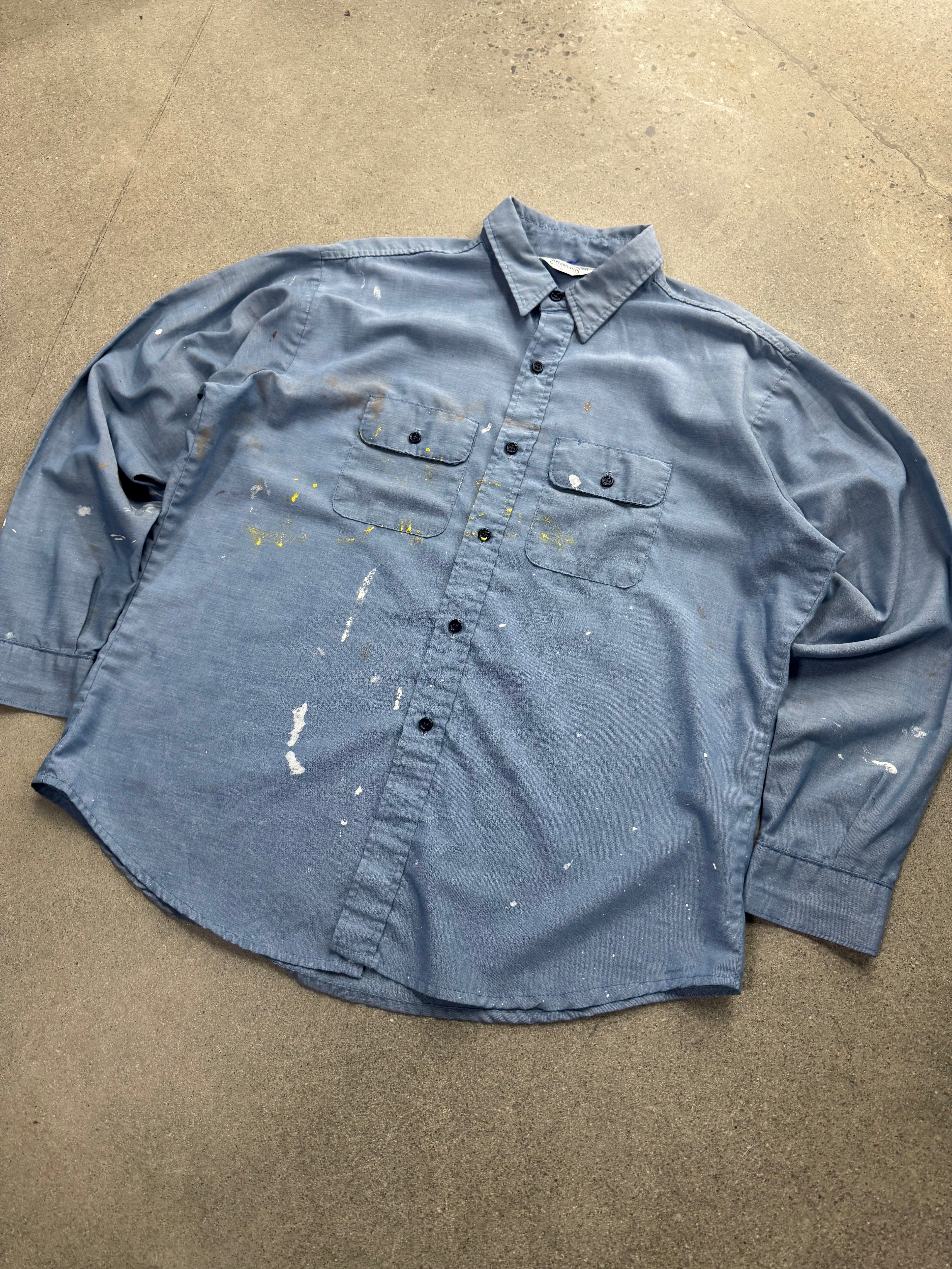 Five Brother Paint Splatter Chambray Work Shirt - XL