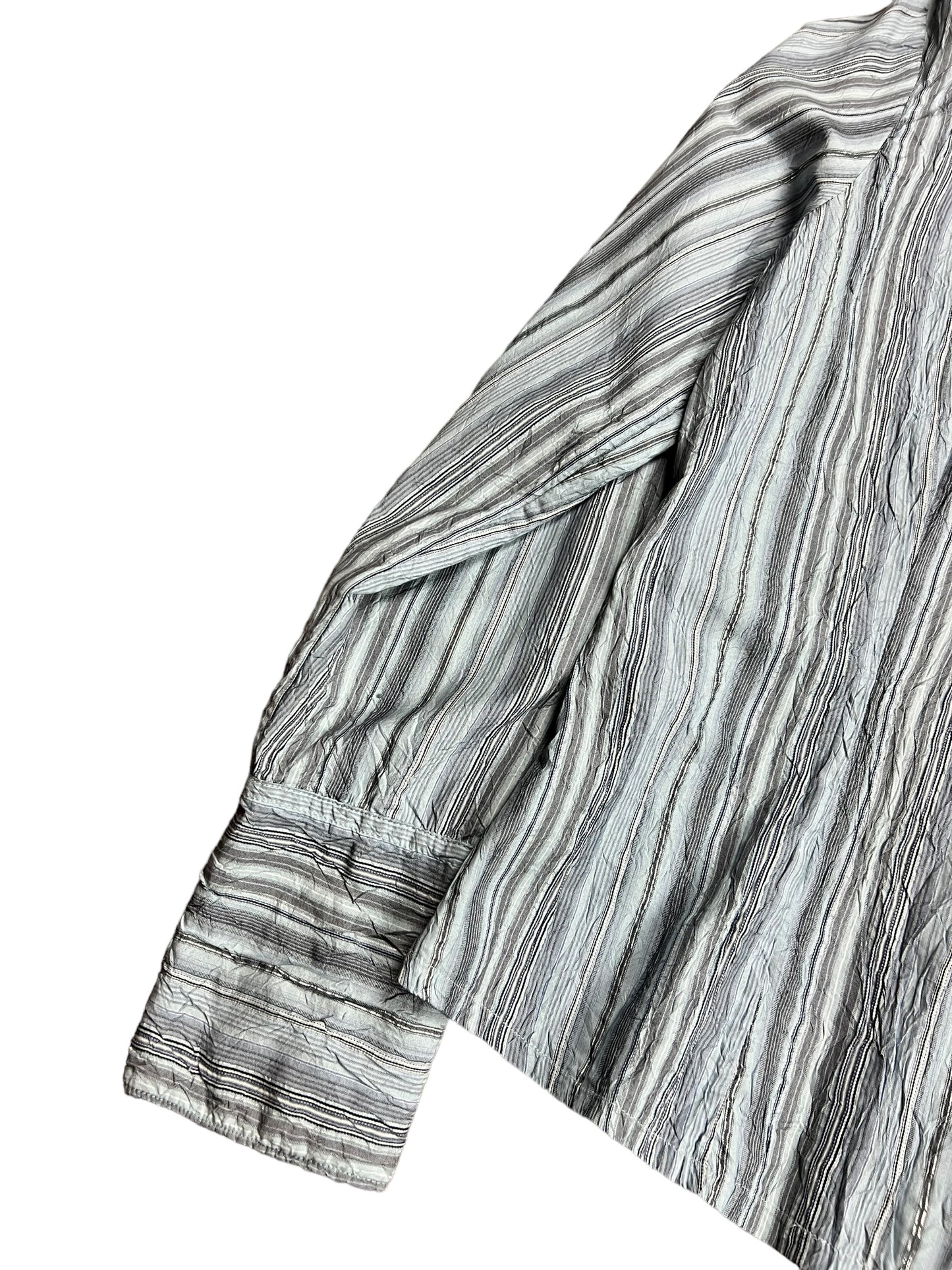 Y2K ￼Sparkly Blue Striped Button-up Shirt - L
