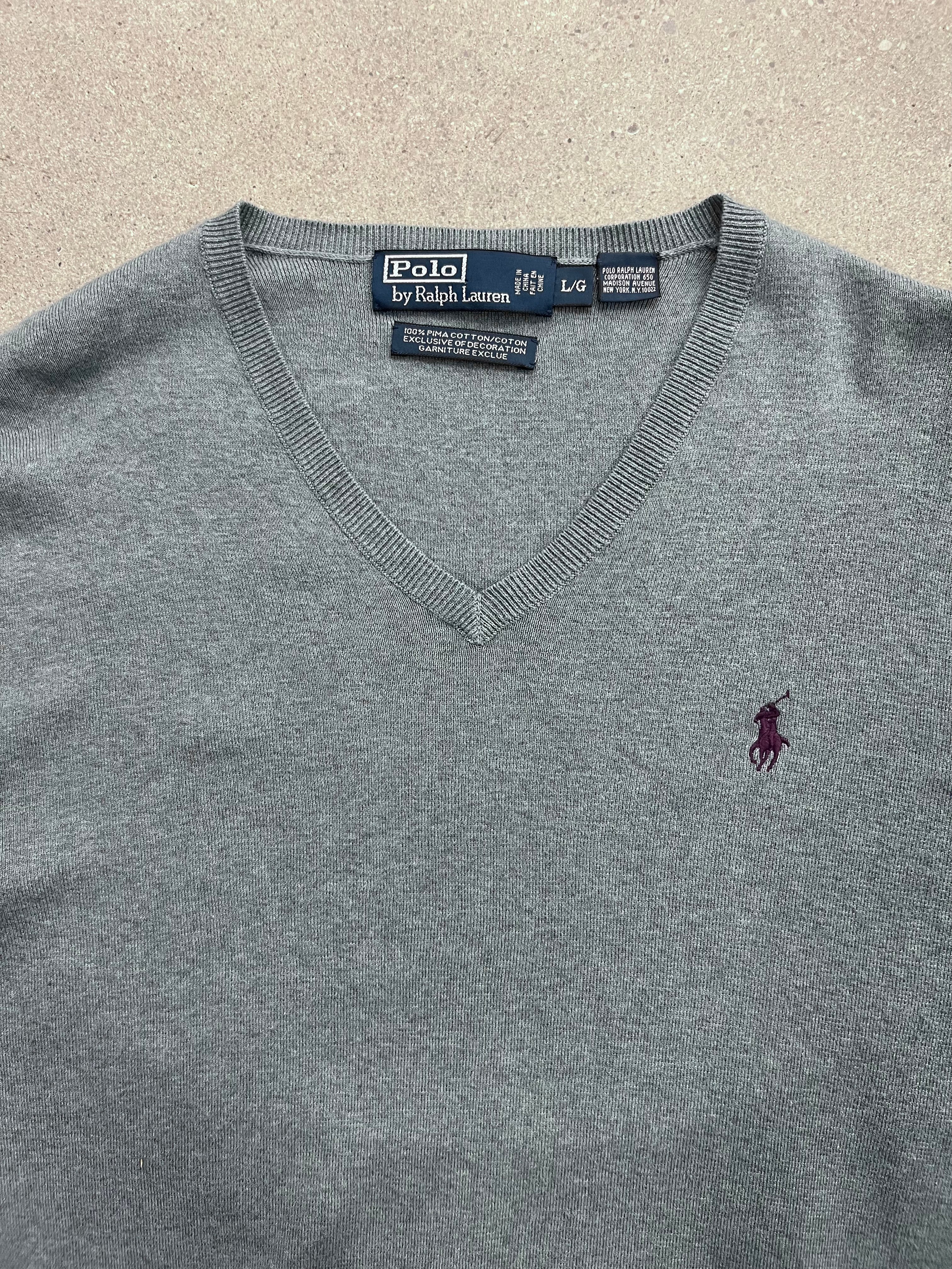 Polo By Ralph Lauren Pima Cotton V-Neck Sweater - L