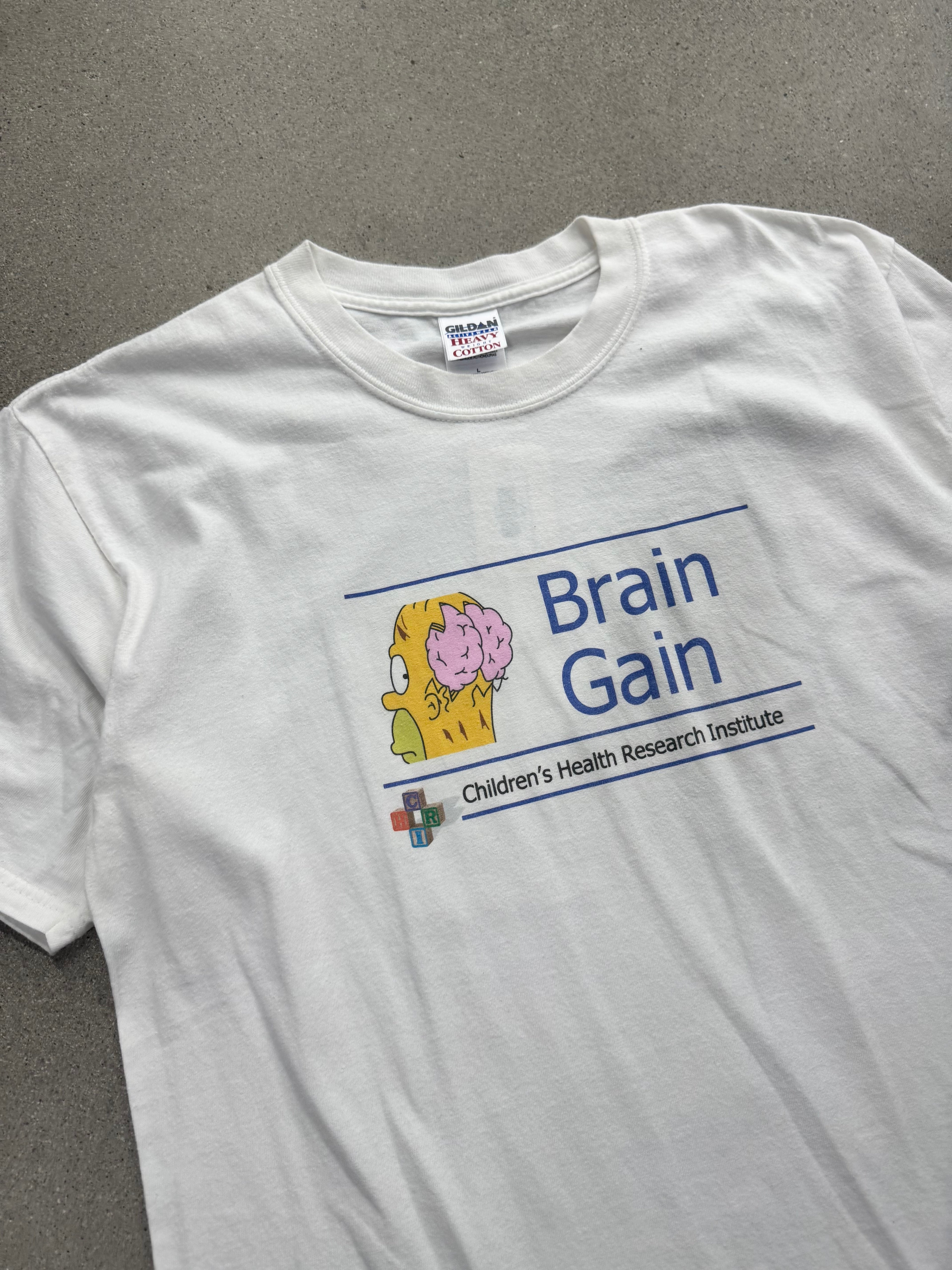 T-shirt Homer Simpson Brain Gain Health Research - L