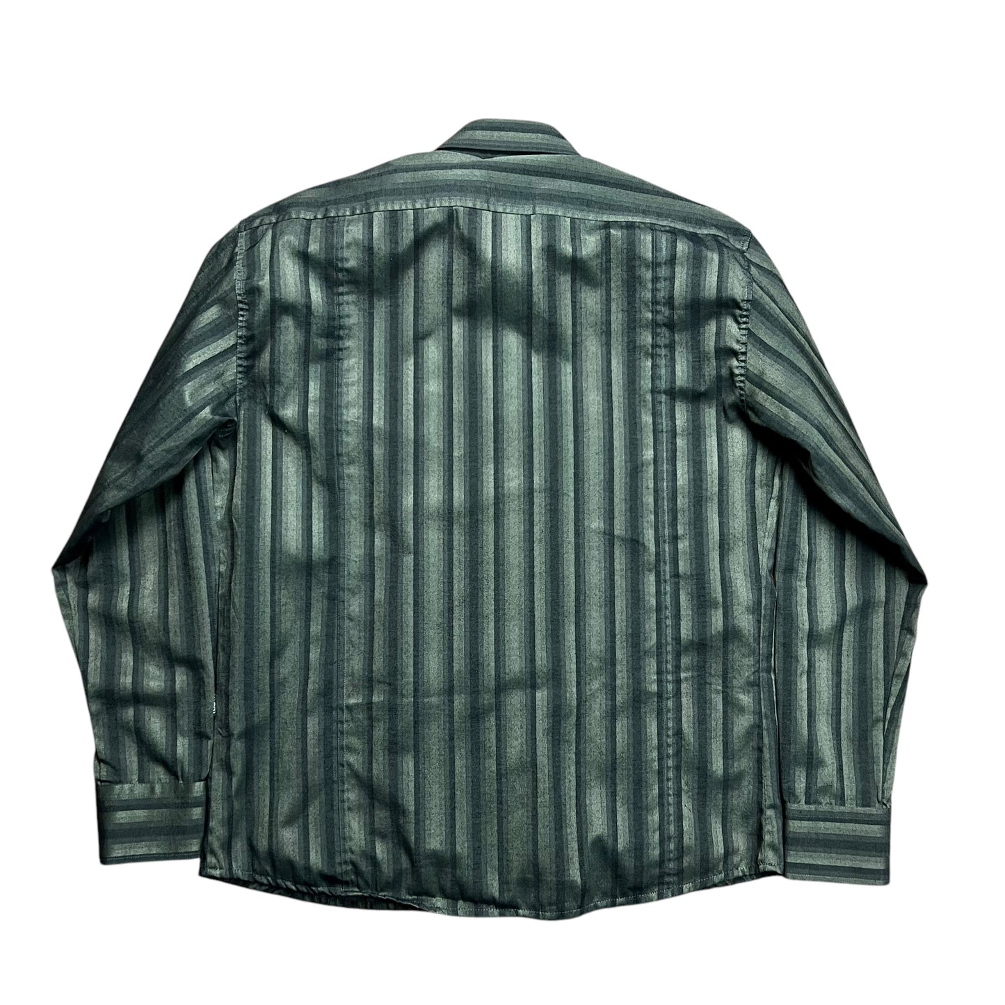 Versace Couture Dark Green Striped Button-up Shirt - XL