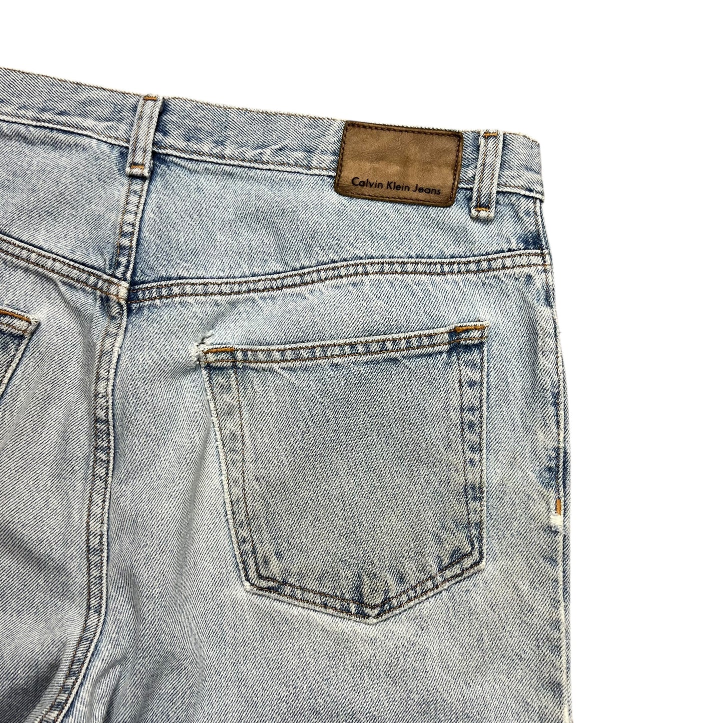 Calvin Klein Faded Light Wash Jean Shorts - 32"