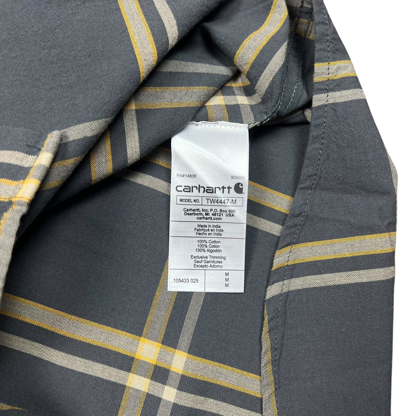 Carhartt Loose Fit Chambray Long-sleeve Plaid Shirt - XL