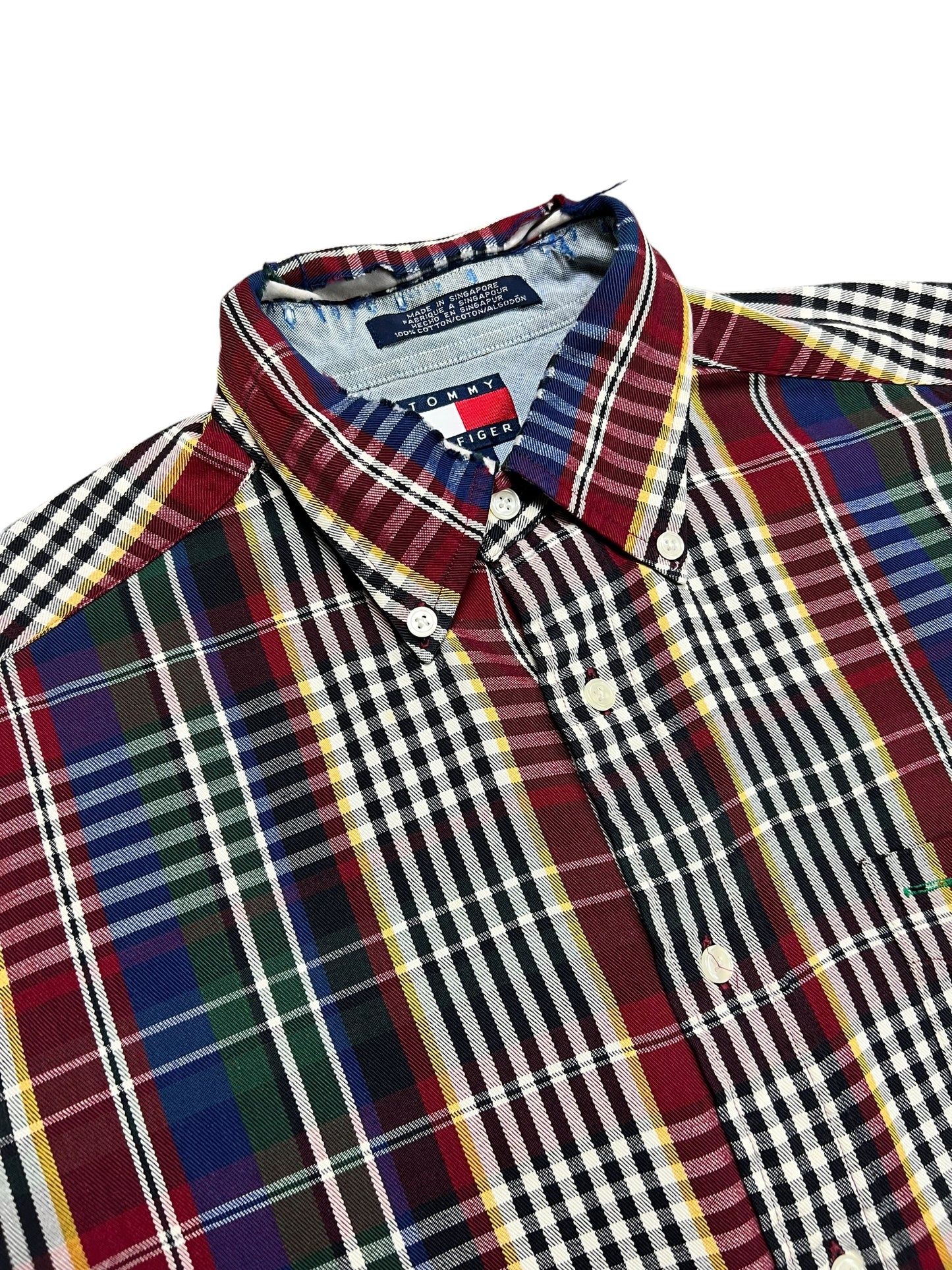Tommy ￼Hilfiger Plaid Striped Button-up Shirt - XL